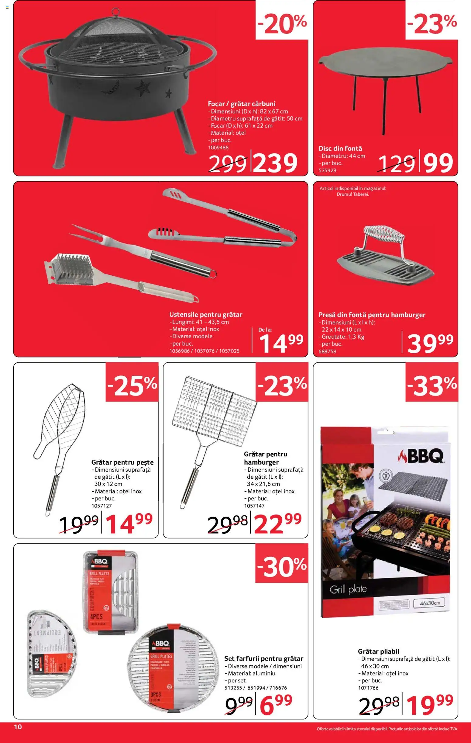 Noul catalog Selgros – valabil de la 07.08.2026 | Pagină: 10 | Produse: Disc, Presă, Grătar, Pește