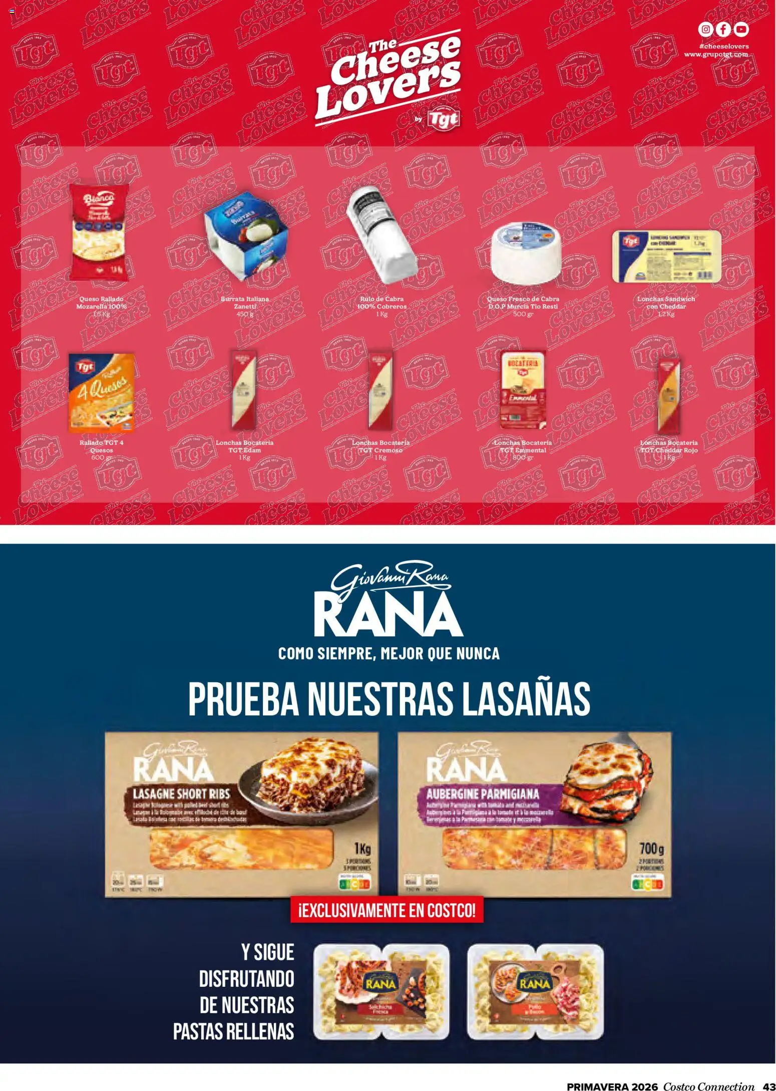 Costco catálogo │ válido desde el 19.03.2026 | Página: 43 | Productos: Queso, Queso fresco, Queso rallado