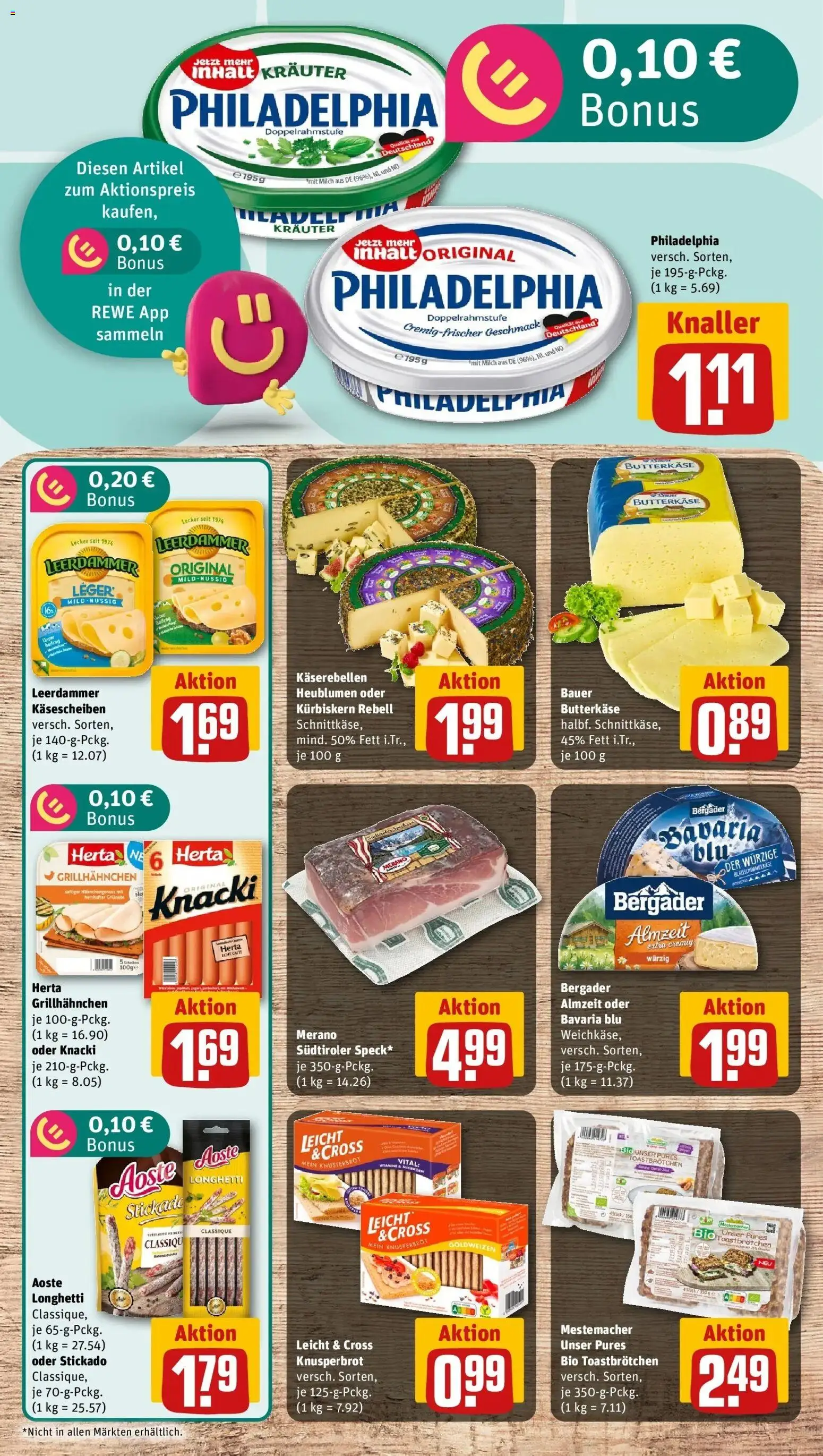 REWE Prospekt ab 19.10.2026 zum Blättern » Angebote | Seite: 15 | Produkte: Milch, Philadelphia, Leerdammer