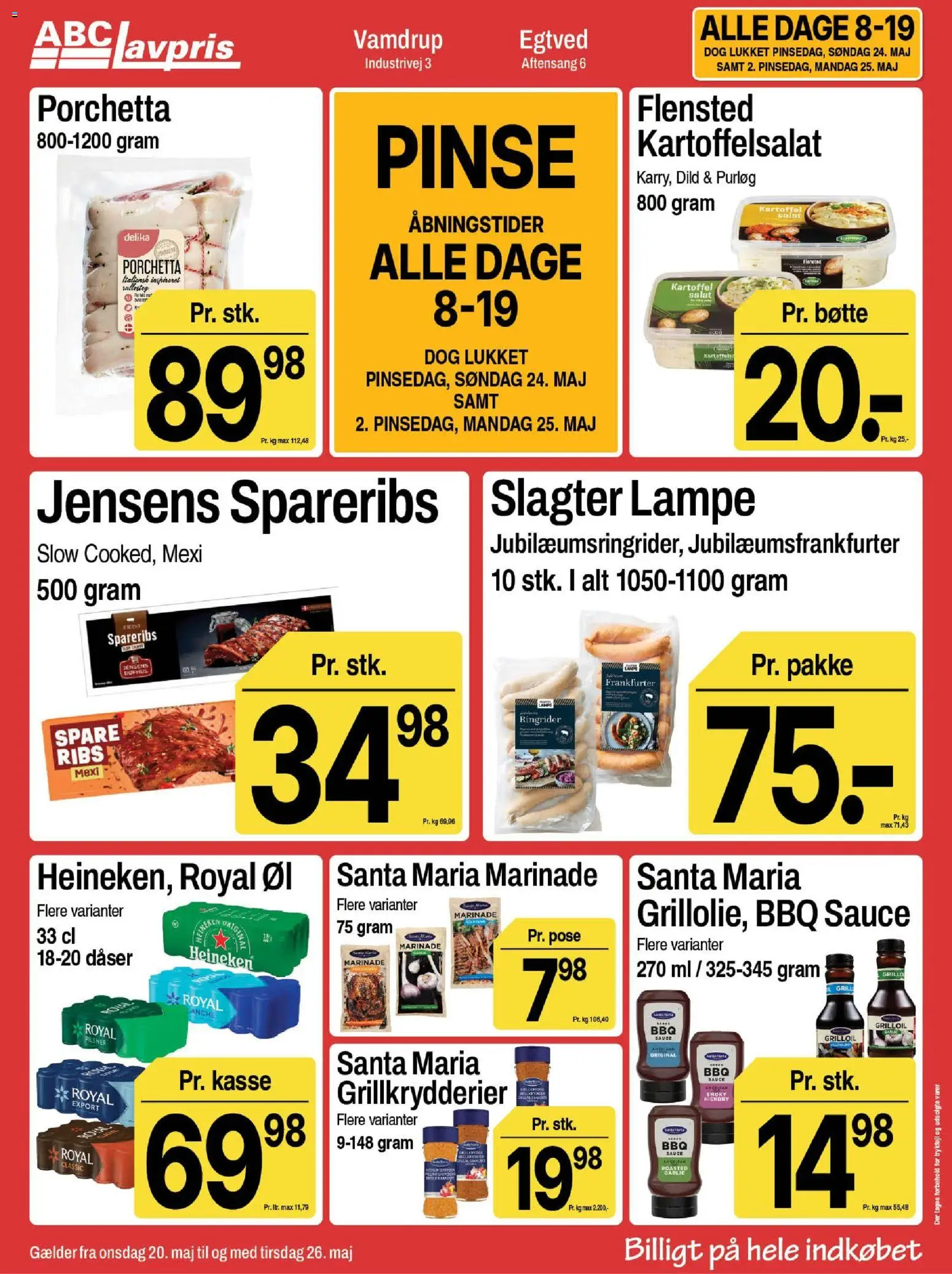 Abc Lavpris tilbudsavis – gyldig fra 20.05.2026 | Side: 1 | Produkter: Kartoffelsalat, Øl, Ribs, Lampe