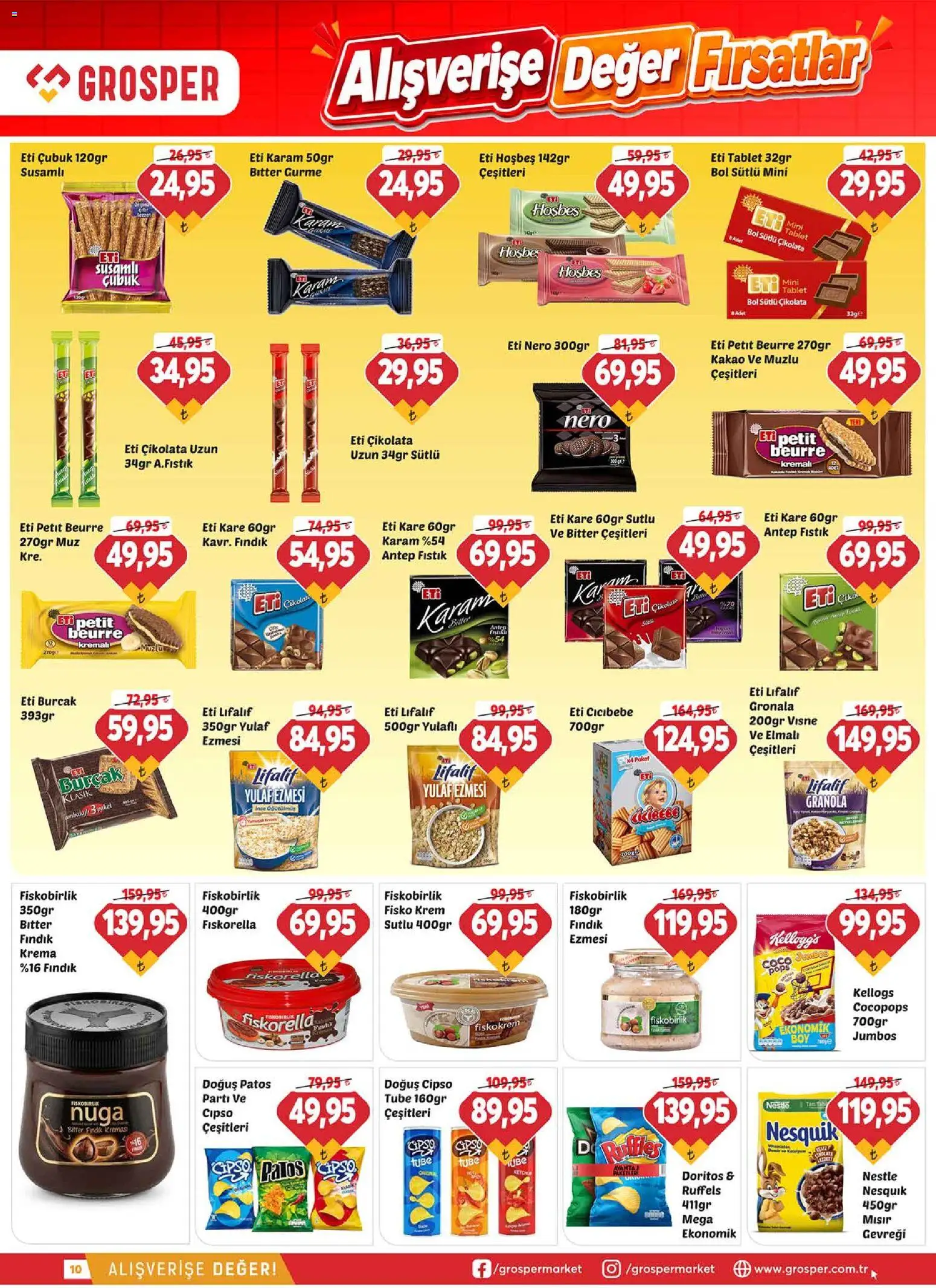 Grosper Katalog - 30 Eylül 2026 tarihinden itibaren geçerlidir | Sayfa: 10 | Ürünler: Muz, Krema, Yulaf, Mısır