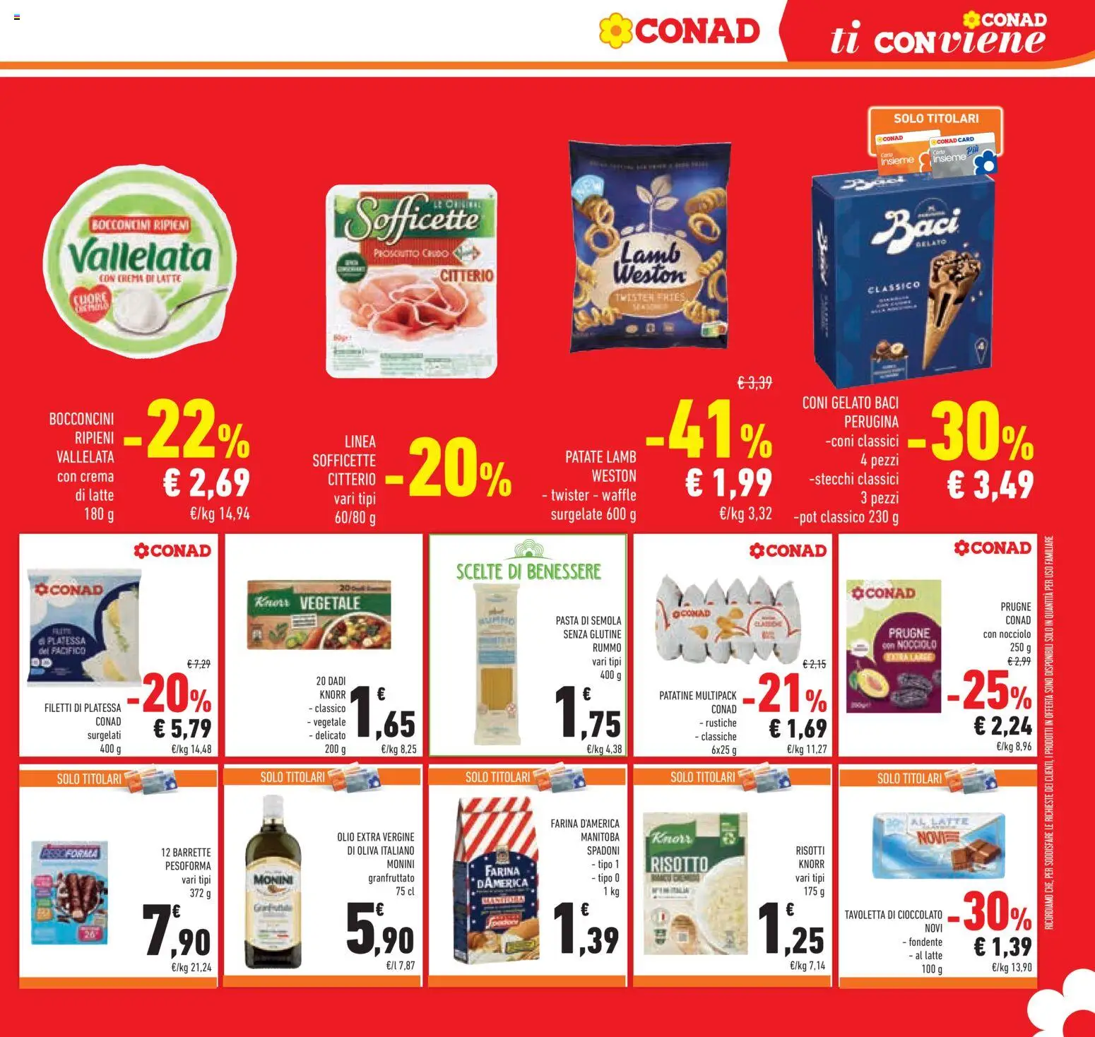 Volantino Conad del 09/09/2026 | Pagina: 17 | Prodotti: Gelato, Latte, Olio, Pasta