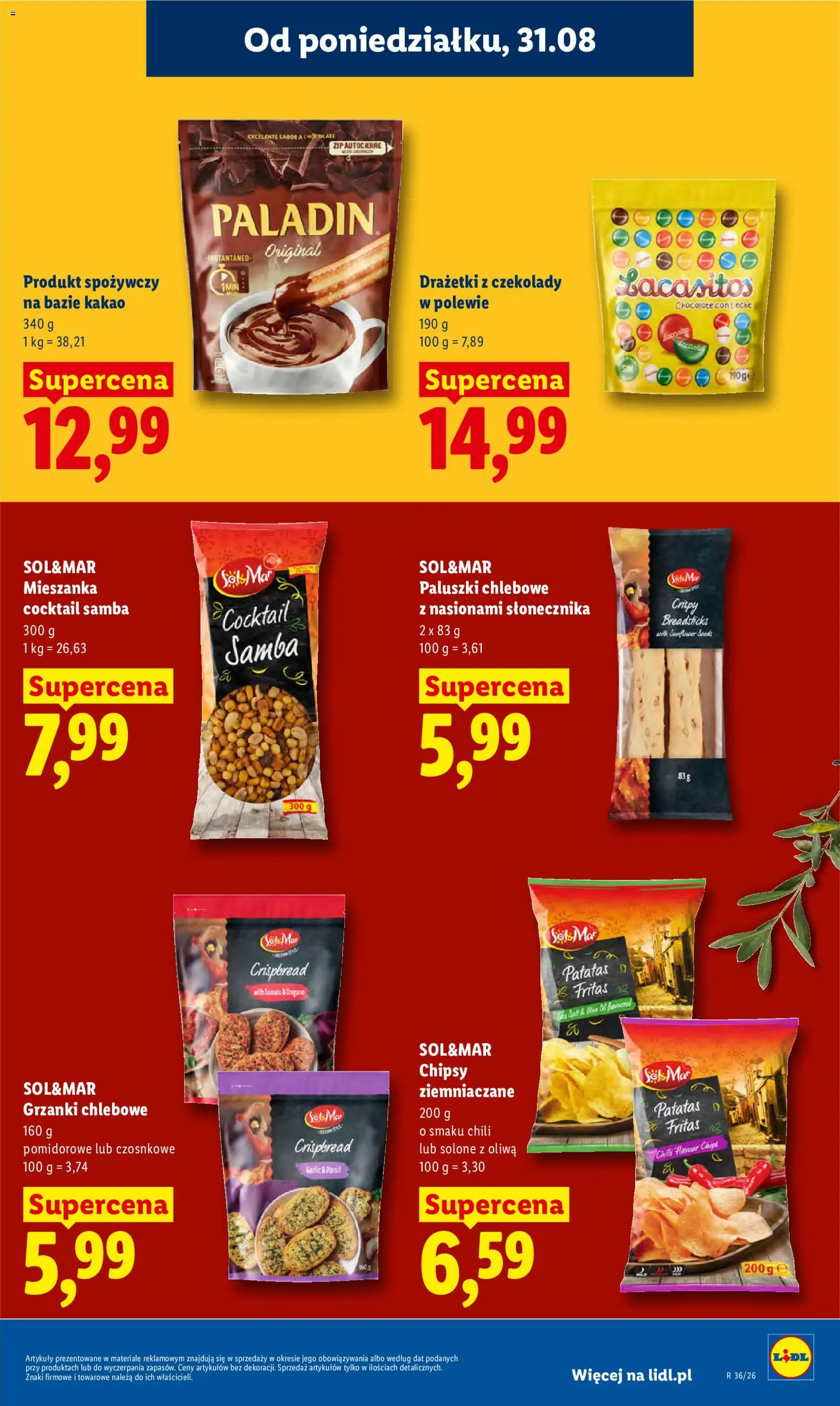 Lidl Polsko leták od 31.08.2026 | Strana: 61 | Produkty: Chipsy, Kakao