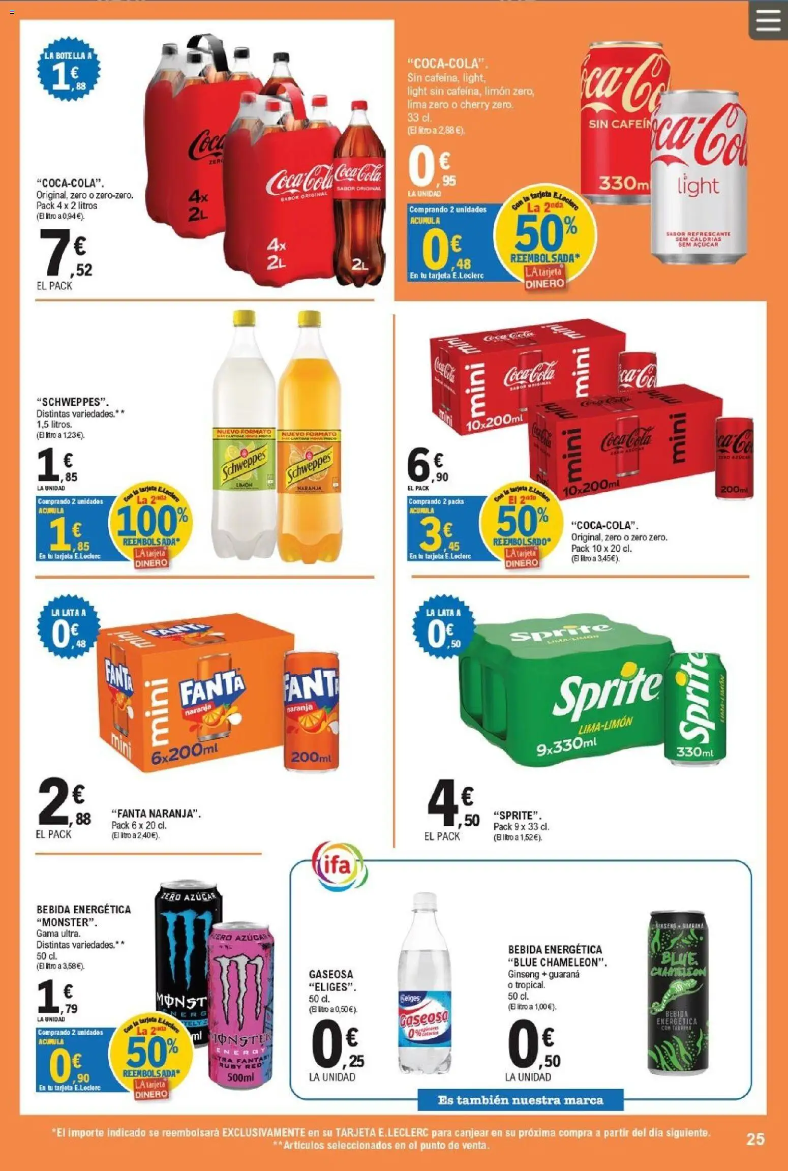 E.Leclerc folleto │ válido desde el 17.06.2026 | Página: 25 | Productos: Lima, Πρίζες, Gaseosa