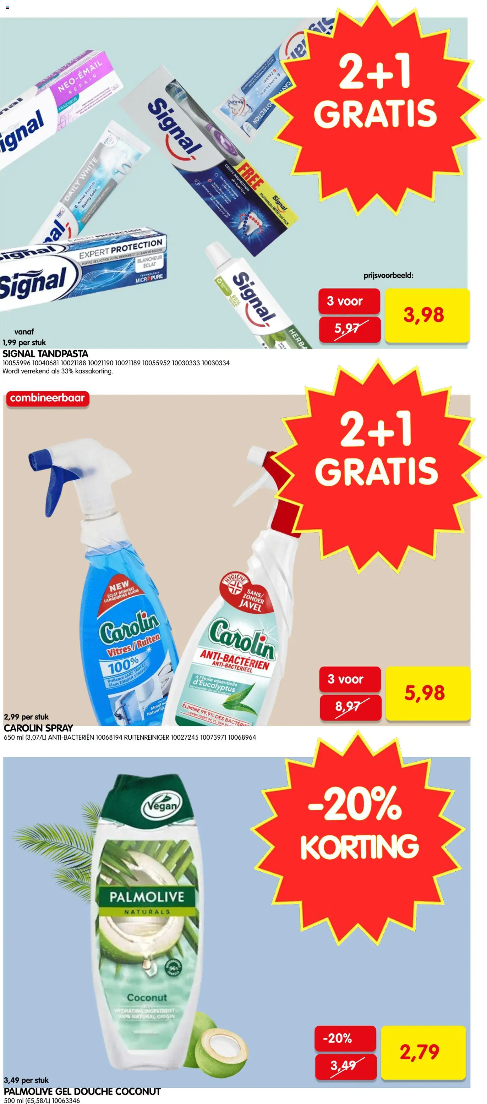 {H1} | Pagina: 2 | Producten: Ruitenreiniger, Gel, Douche, Tandpasta