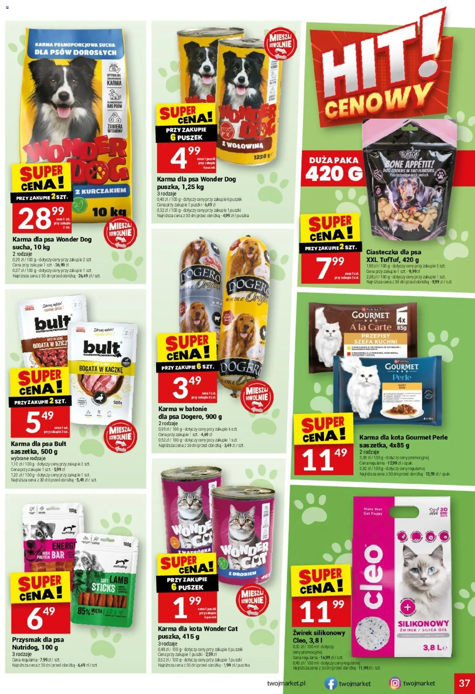 Twój Market gazetka od 20.05.2026 | Strona: 37 | Produkty: Karma dla kota, Karma dla psa, Wołowina, Ciasteczka