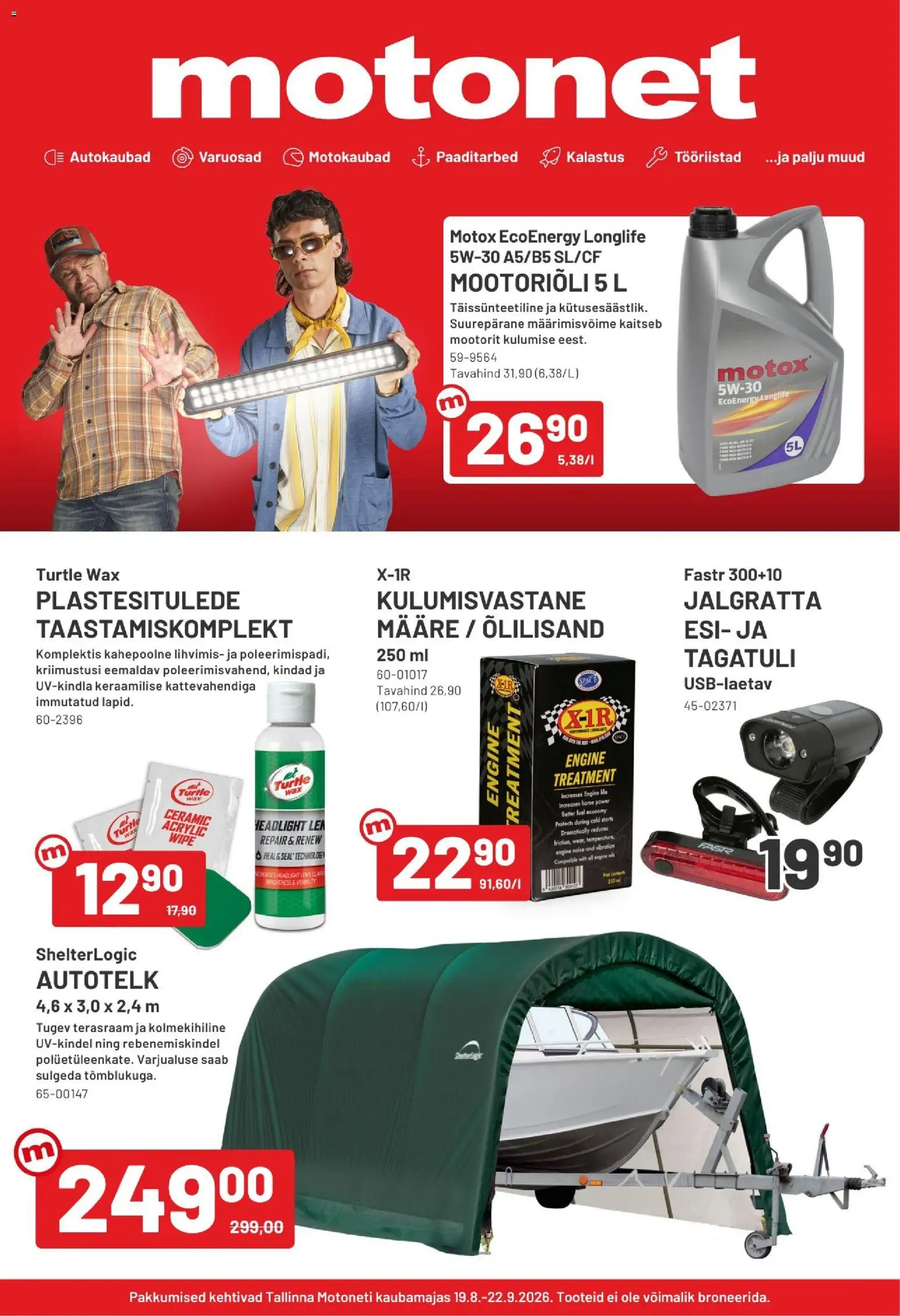 Motonet tarjoukset – voimassa 19/08/2026 alkaen | Sivu: 1