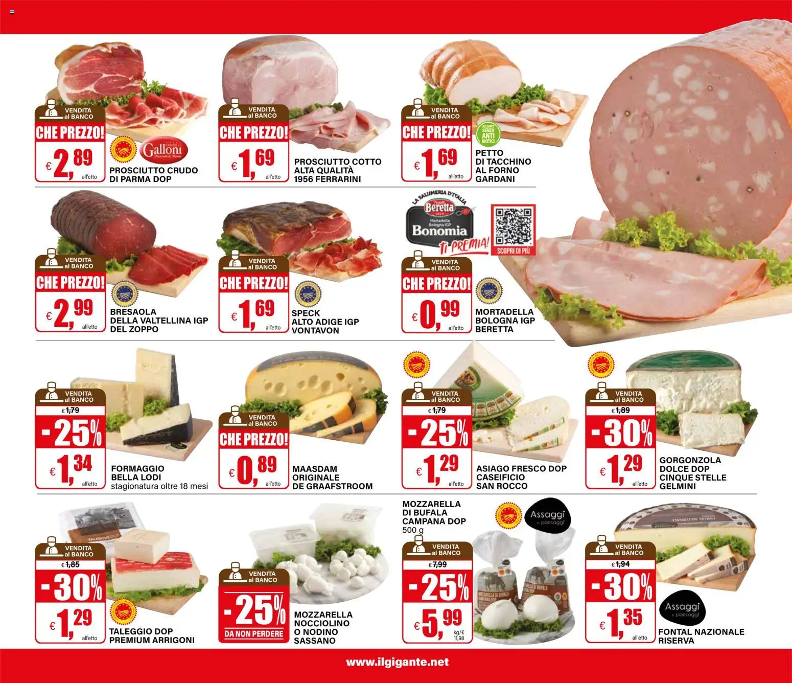 Volantino Il Gigante del 22/10/2026 | Pagina: 25 | Prodotti: Tacchino, Formaggio, Prosciutto, Gorgonzola