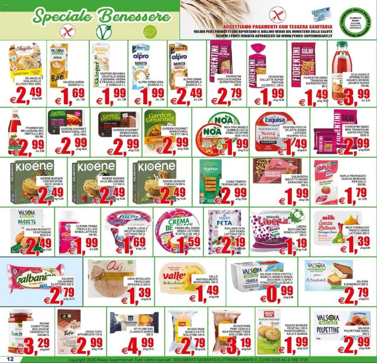 Volantino Pewex del 24/09/2026 | Pagina: 12 | Prodotti: Crema, Tagliatelle, Hummus, Melanzane