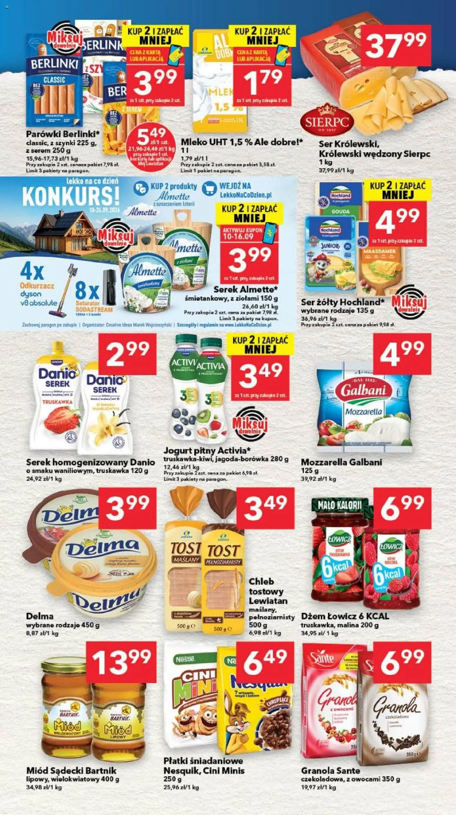 Lewiatan gazetka - Bydgoszcz od 10.09.2026 | Strona: 3 | Produkty: Miód, Granola, Berlinki, Mozzarella