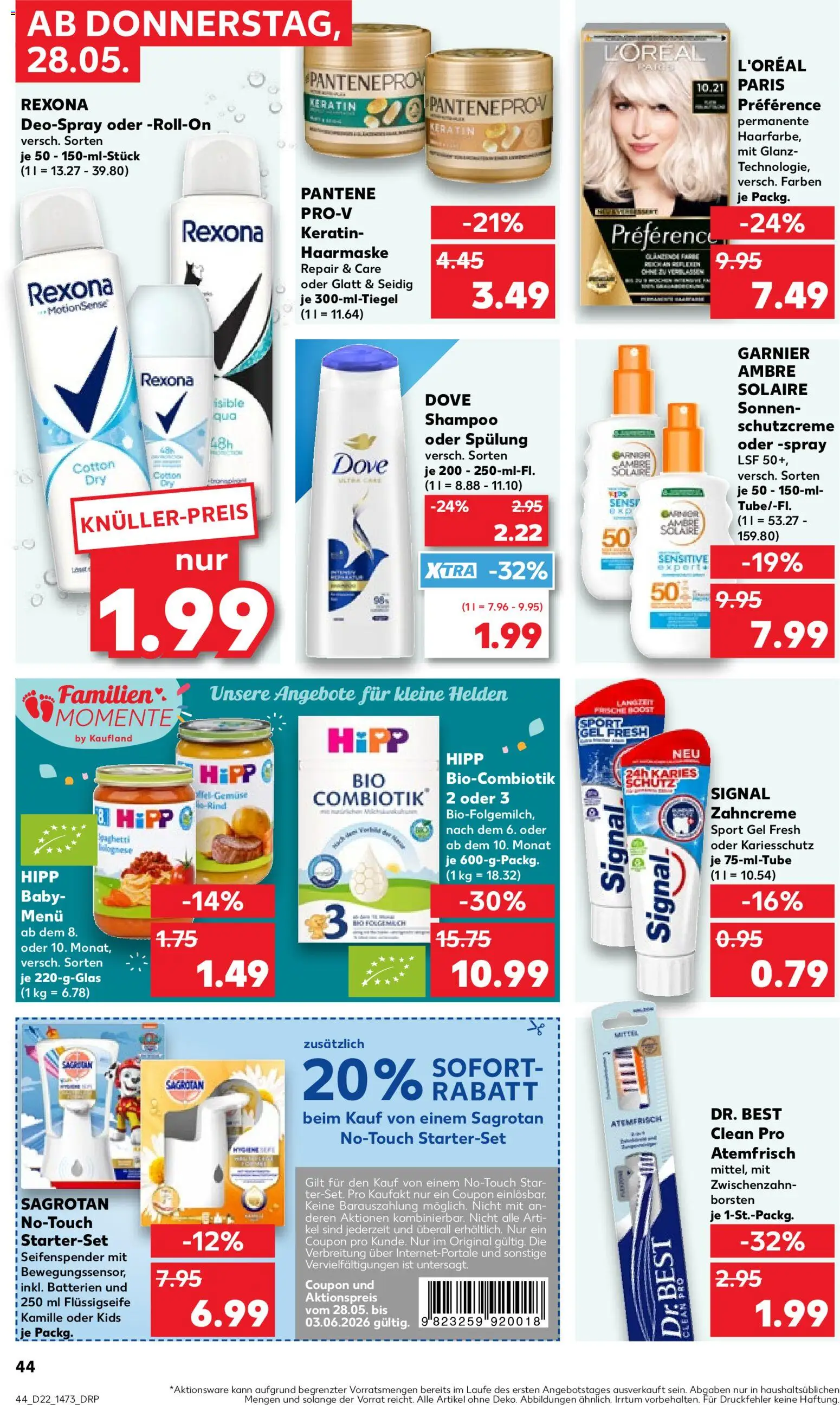 Kaufland Prospekt Berlin – gültig ab 28.05.2026 | Seite: 44 | Produkte: Batterien, Seifenspender, Spülung, Deospray