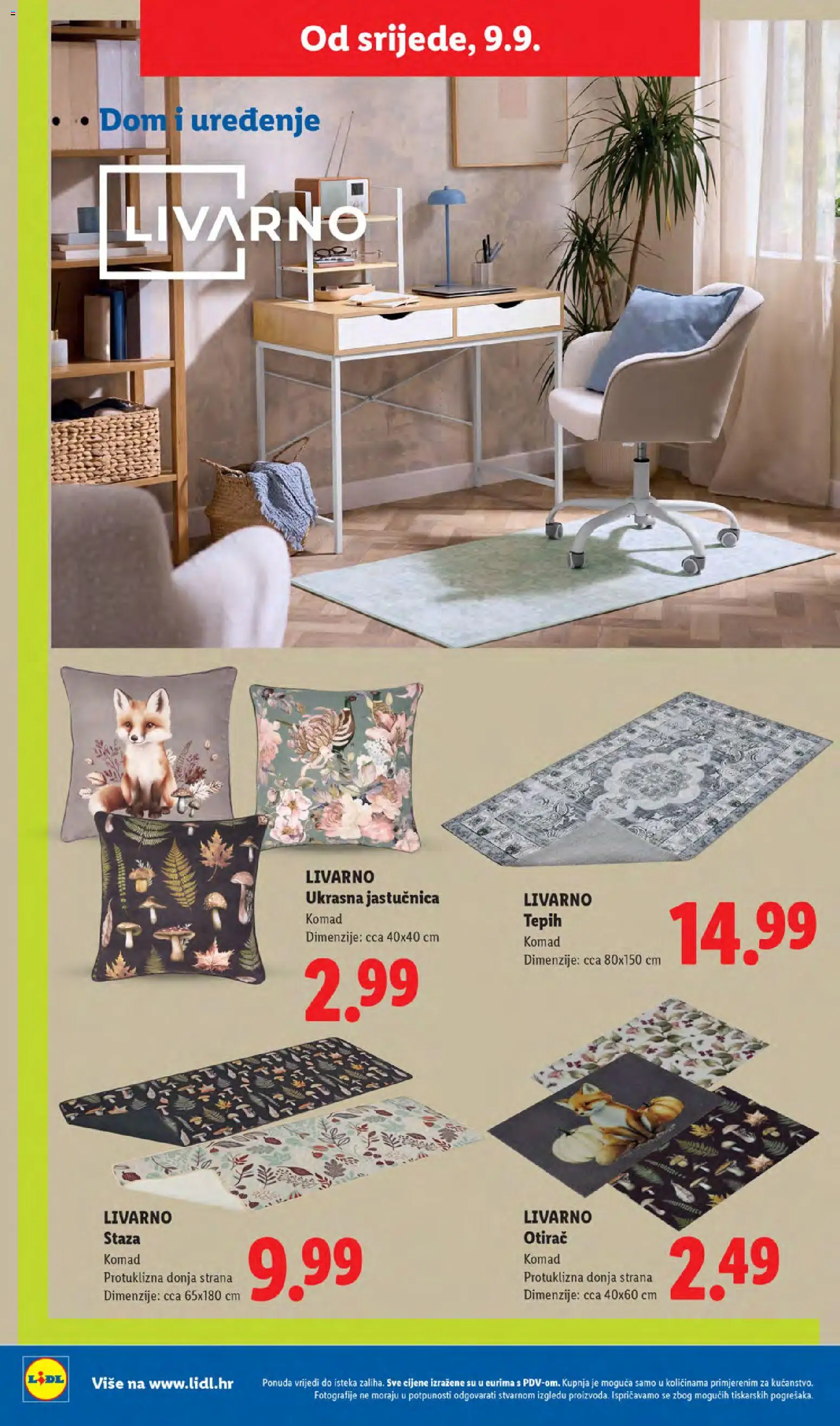 Lidl katalog | vrijedi od 07.09.2026 | Stranica: 54 | Proizvodi: Tepih, Otirač, Jastučnica