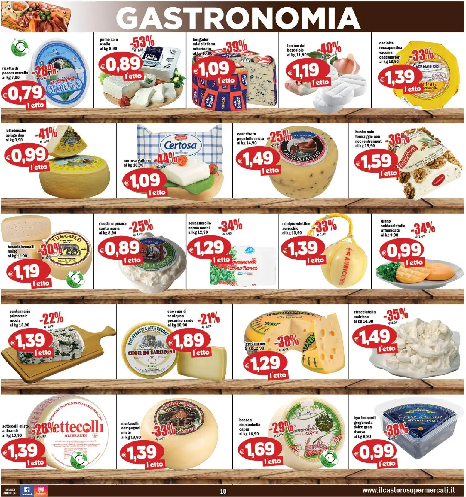 Volantino Il Castoro del 08.05.2026 | Pagina: 10 | Prodotti: Rucola, Letto, Gorgonzola, Tomino