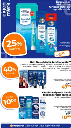 Trekpleister folder - Voorbeeld van een folder van Trekpleister, geldig van 31-08-2026 | Pagina: 44 | Producten: Tandpasta, Tandenborstel, Kan, Elektrische tandenborstel