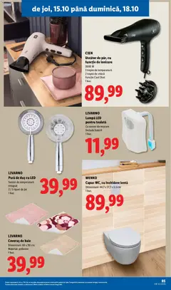 Ofertele Lidl valabile de la 12.10.2026 | Pagină: 85 | Produse: Senzor de Miscare, LED, Toaletă, Covoraș de baie
