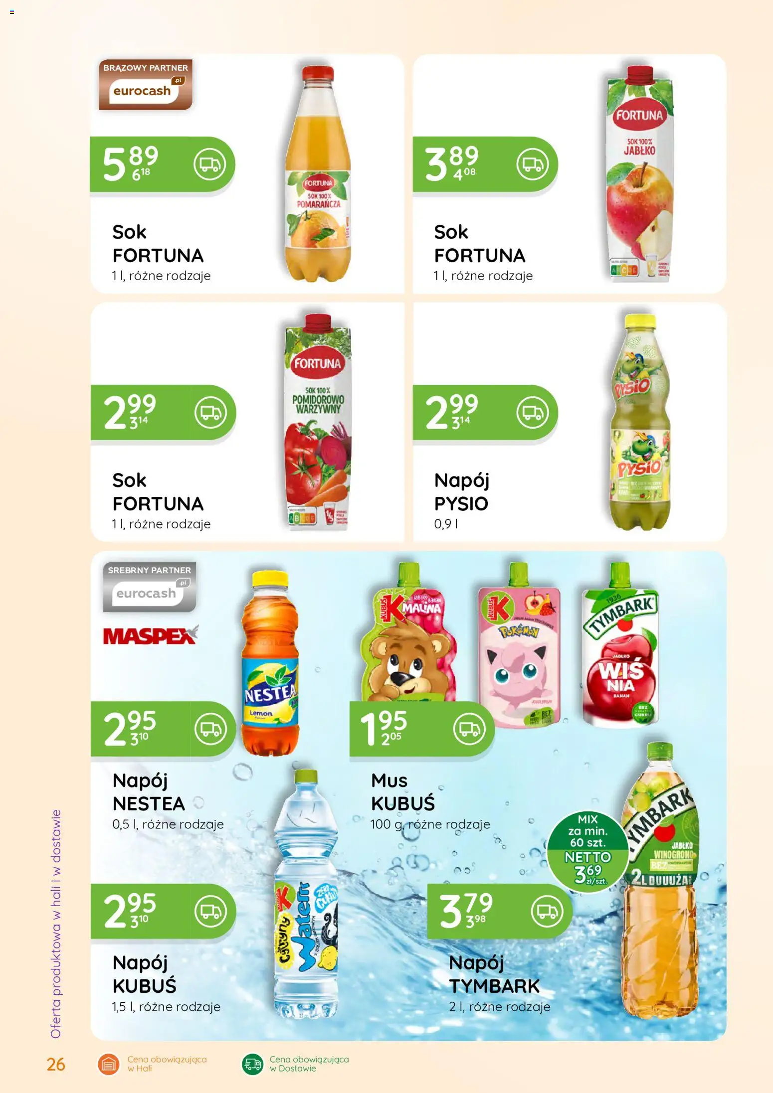 Eurocash gazetka - Oferta Handlowa od 01.06.2026 | Strona: 26 | Produkty: Sok, Banan