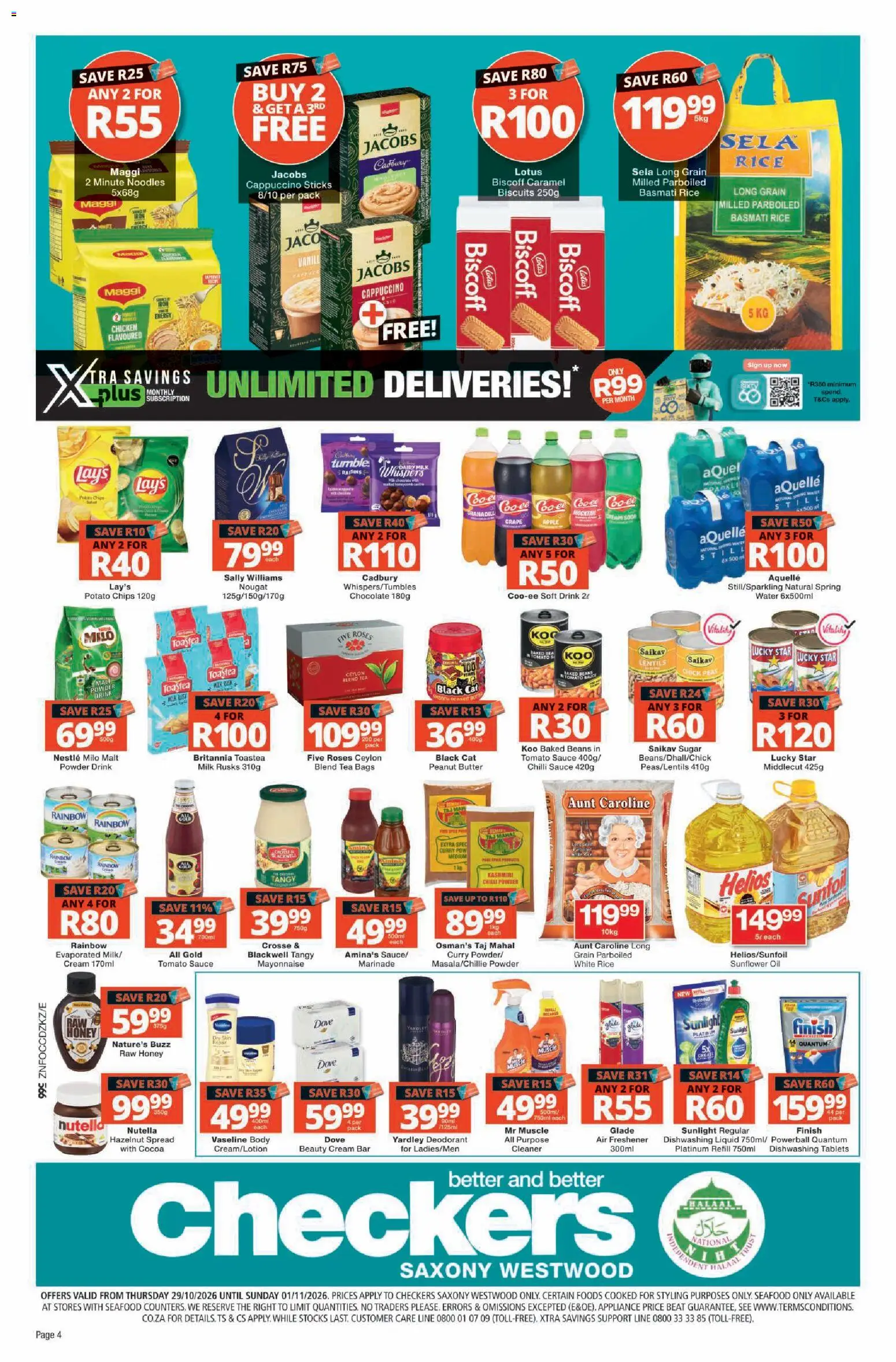New Checkers catalogue – valid from 29/10/2026 | Page: 4 | Products: Cocoa, Air freshener, Rusks, Marinade