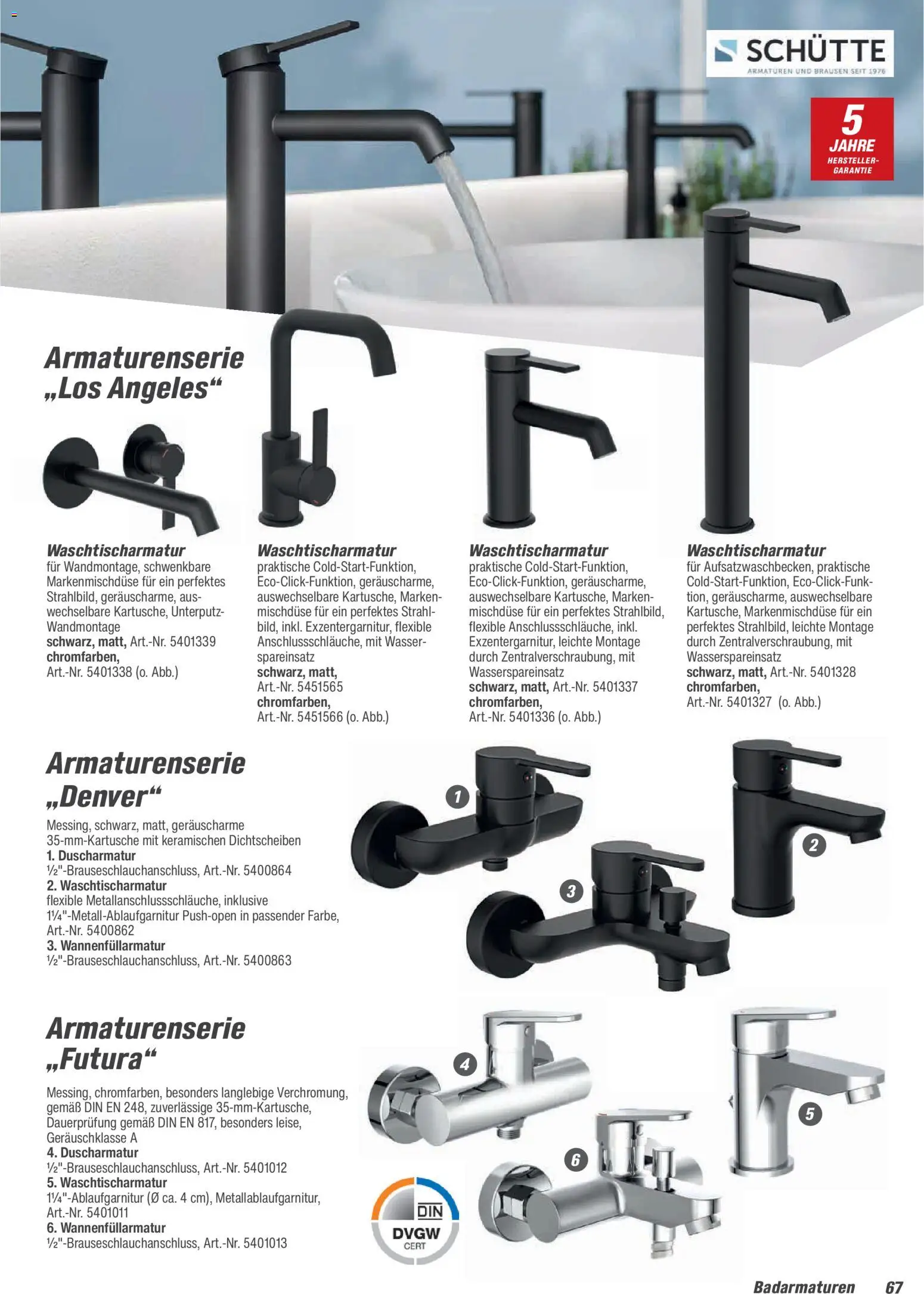 Toom Baumarkt Bad, Sanitär & Zubehör 2026 – gültig ab 01.01.2026 | Seite: 67 | Produkte: Duscharmatur, Wasser
