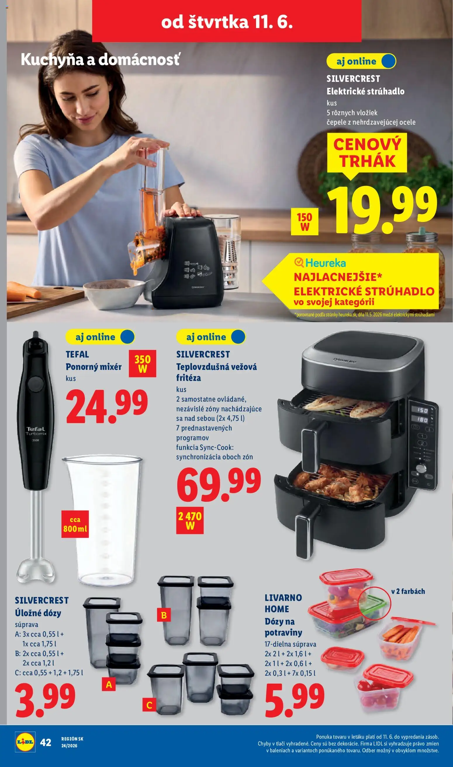 Nové Lidl akcie – leták je platný od 08.06.2026 | Strana: 82 | Produkty: Kuchyňa, Fritéza, Teplovzdušná frítéza, Ponorný mixér
