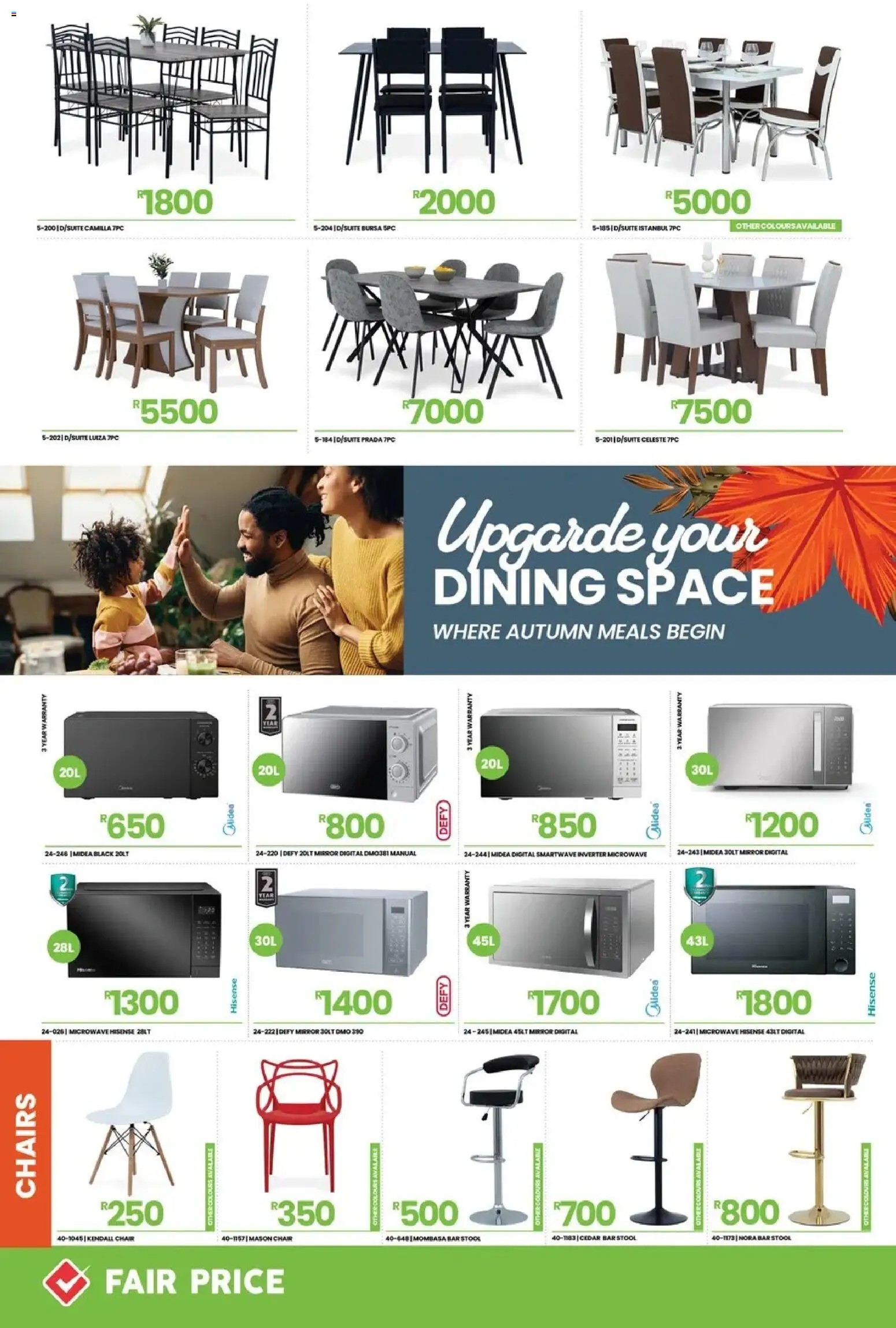 New Fair Price catalogue – valid from 01/03/2026 | Page: 24 | Products: Stool, Mirror, Microwave, Bar stool