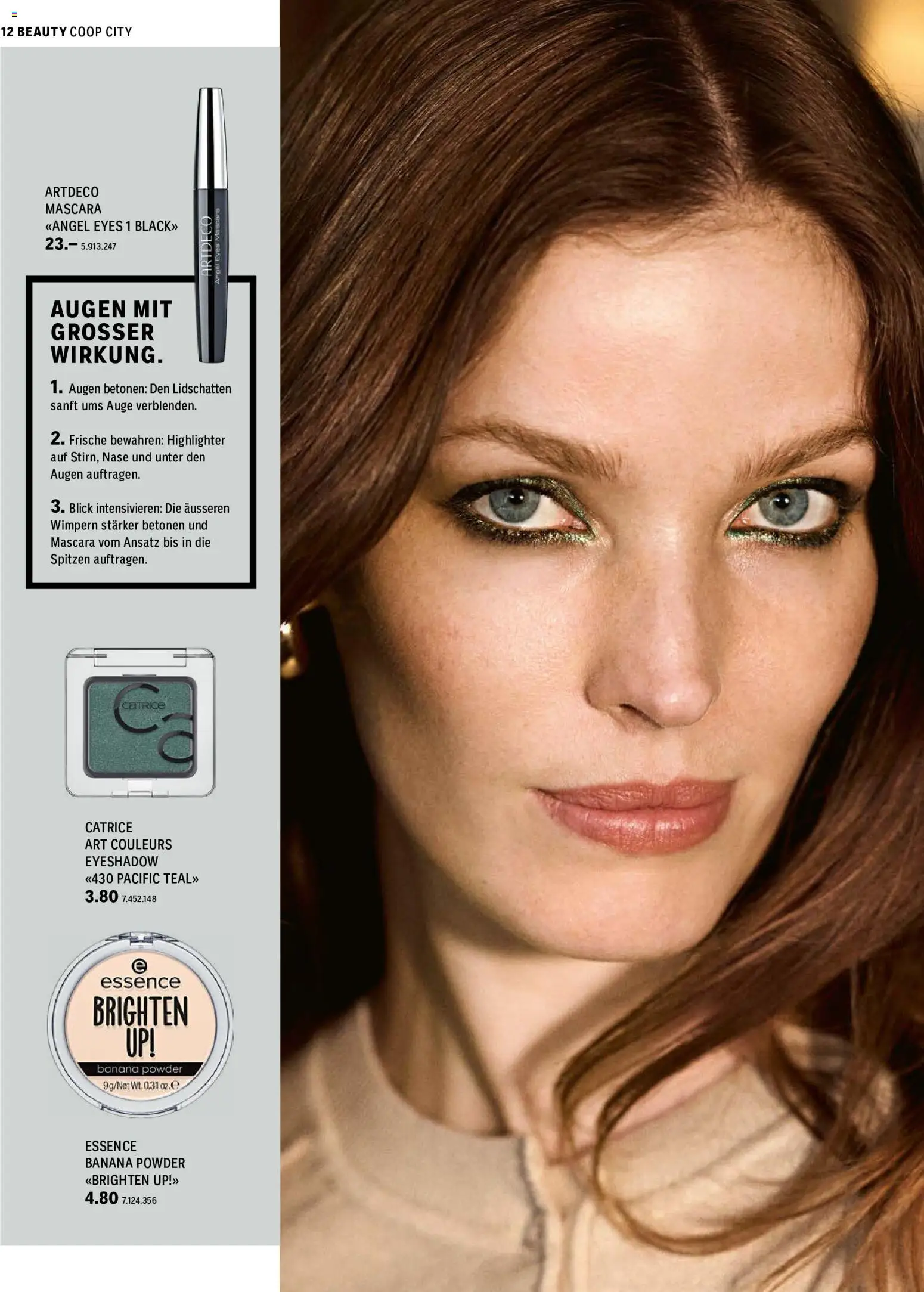 Coop City aktionen – gültig ab 17.08.2026 | Seite: 12 | Produkte: Lidschatten, Mascara, Highlighter