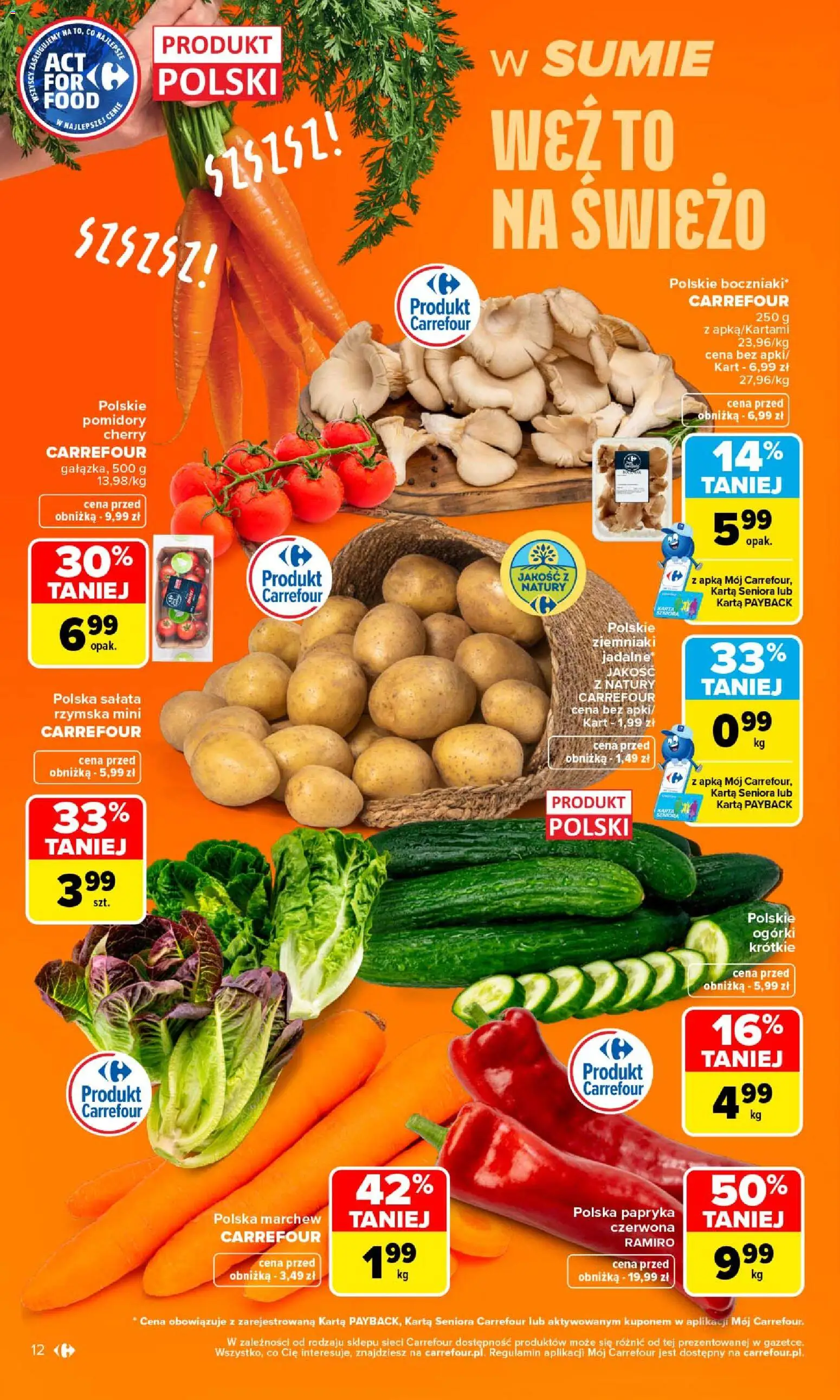Carrefour gazetka od 31.08.2026 | Strona: 14 | Produkty: Karta, Papryka, Pomidory, Ogórki