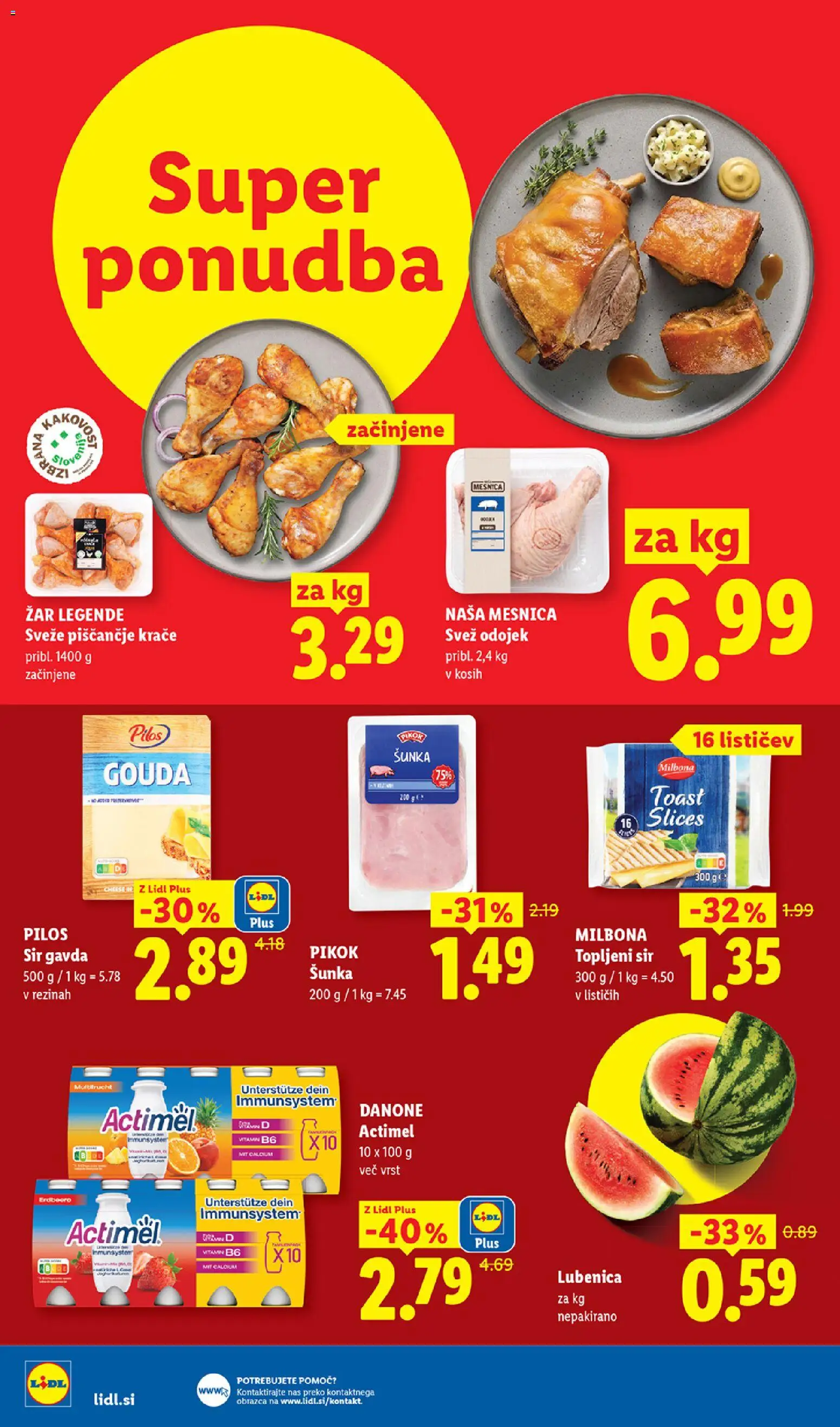 Novi Lidl katalog ponudbe – veljaven od 16.07.2026 | Stran: 44 | Izdelki: Lubenica, Topljeni sir, Toast, Sunka