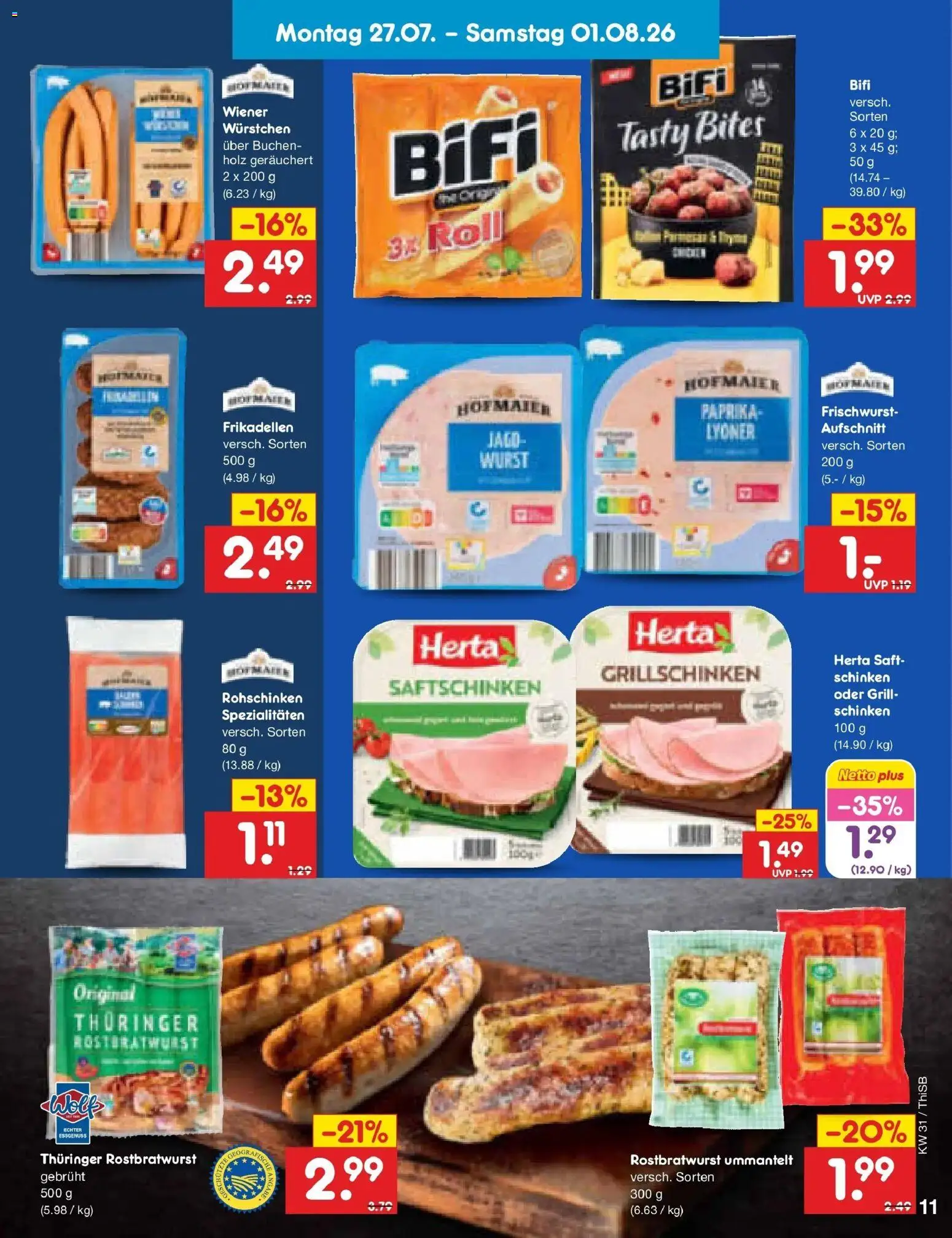 Netto Marken-Discount Prospekt Pirna – gültig ab 27.07.2026 | Seite: 17 | Produkte: Bifi, Paprika, Wurst, Saft