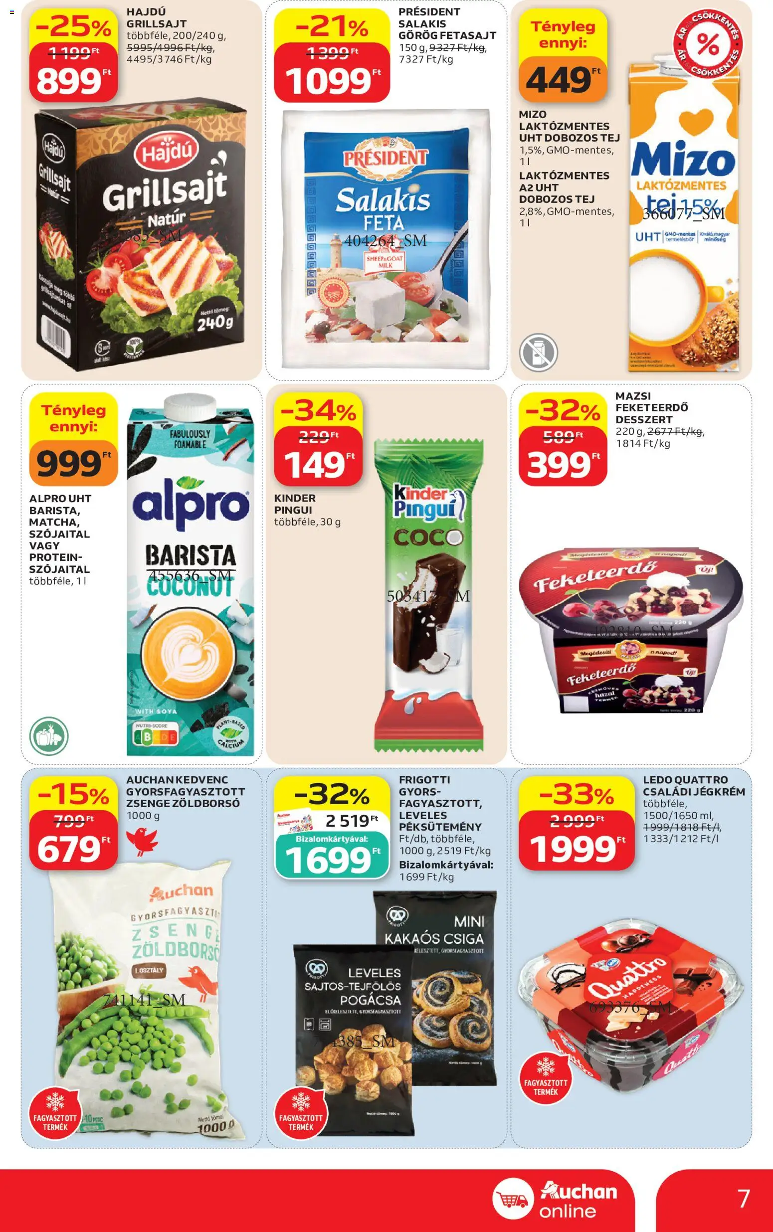 Auchan akciós ujság - amely érvényes a következő dátumtól: 18.06.2026 | Oldal: 7 | Termékek: Alpro, Grillsajt, Szójaital, Kakaós csiga