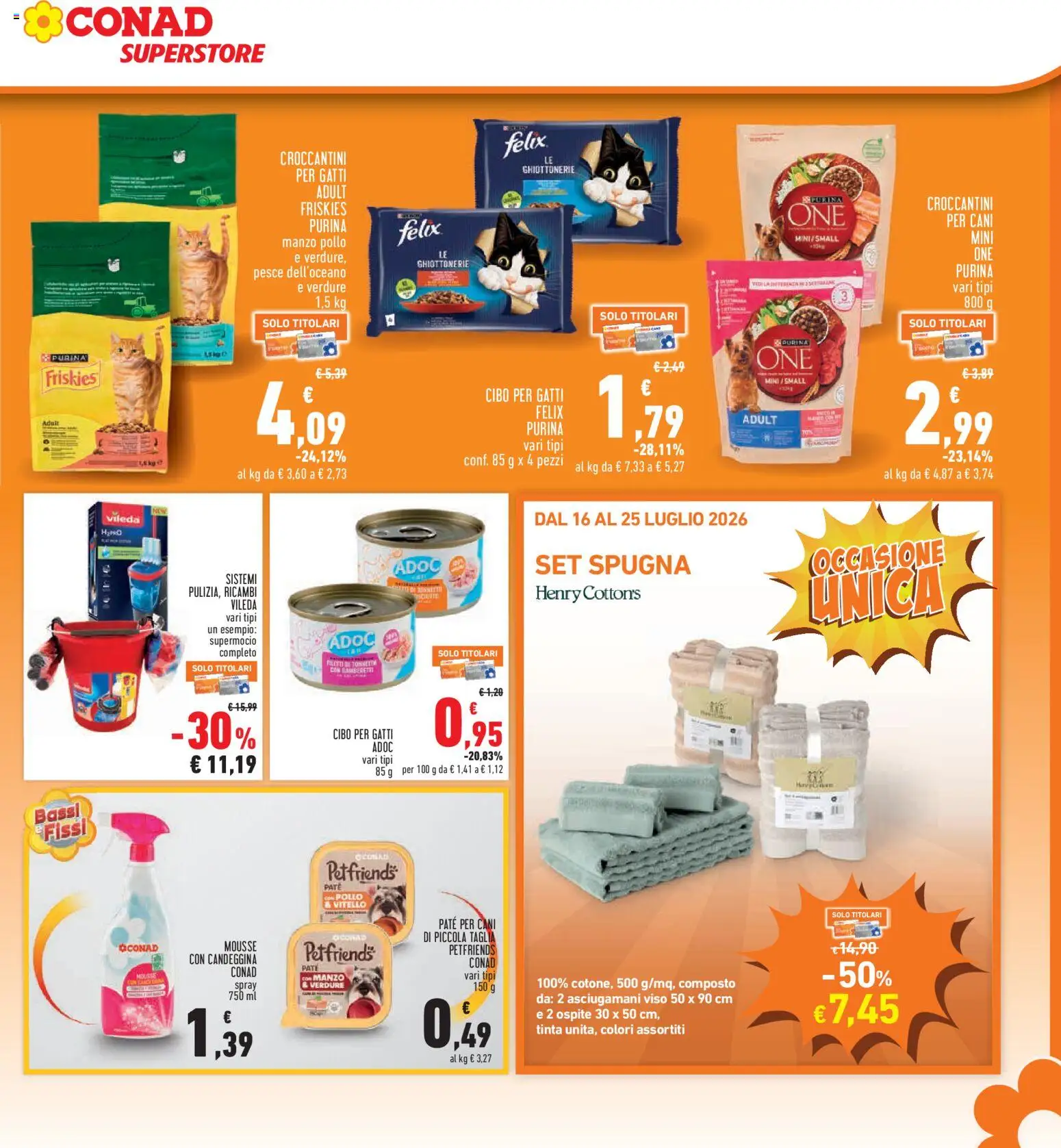 Volantino Conad del 16/07/2026 | Pagina: 27 | Prodotti: Paté, Pollo, Candeggina, Vitello