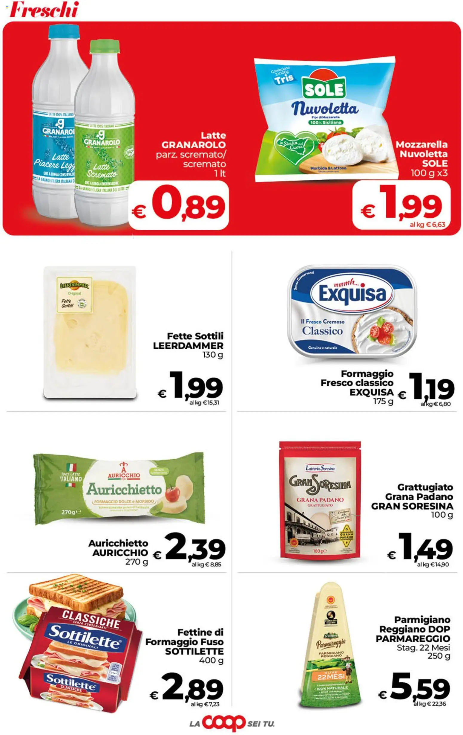 Volantino COOP del 02/10/2026 | Pagina: 7 | Prodotti: Latte, Formaggio fresco, Parmigiano, Formaggio fuso