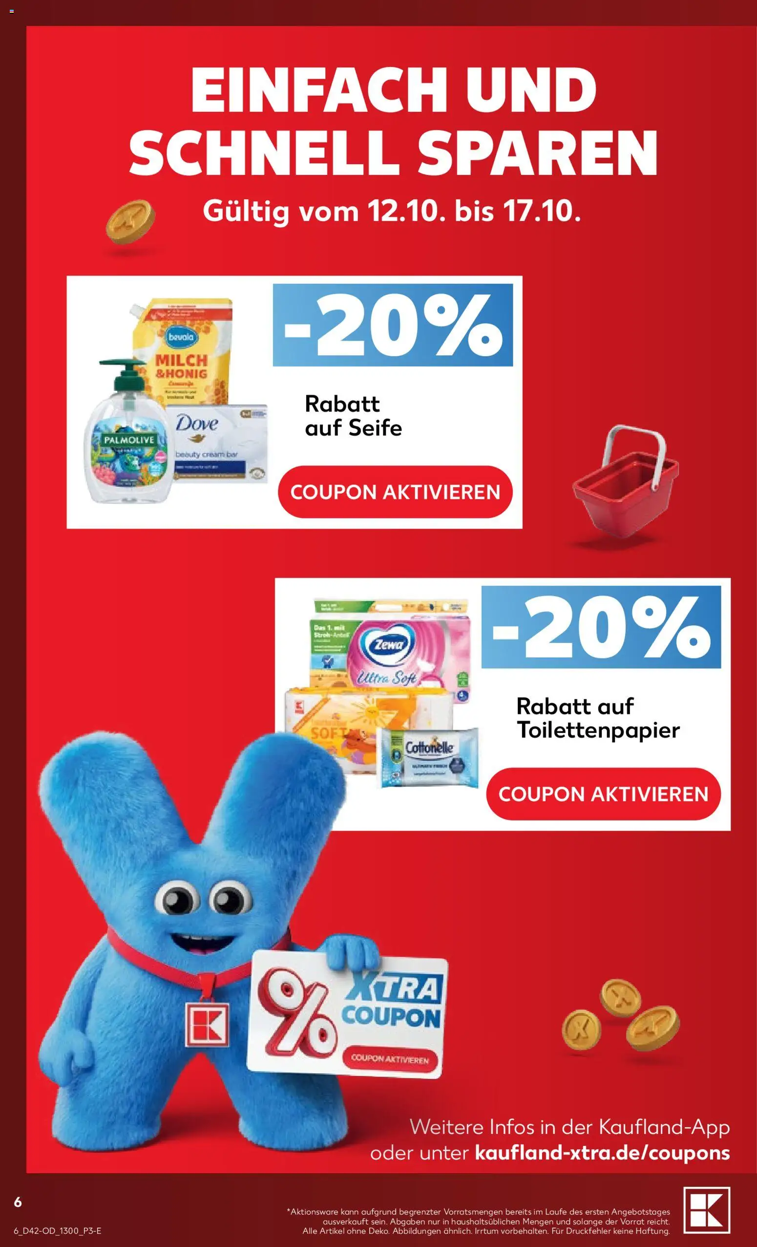 Kaufland Německo leták - Drogerie od 12.10.2026 | Strana: 6 | Produkty: Zewa, Dove