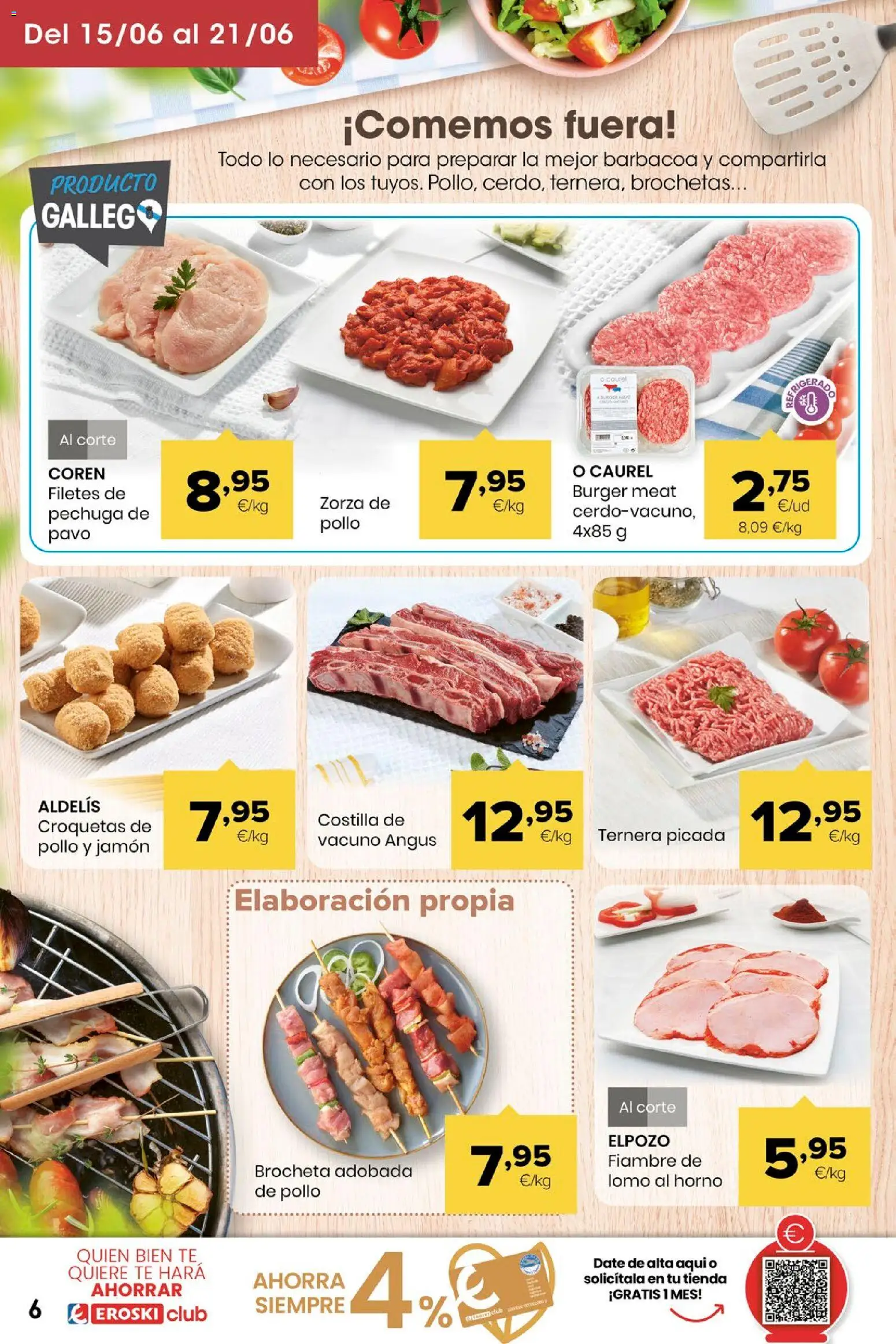 Eroski Miramos por ti! │ válido desde el 11.06.2026 | Página: 6 | Productos: Jamón, Té, Horno, Croquetas