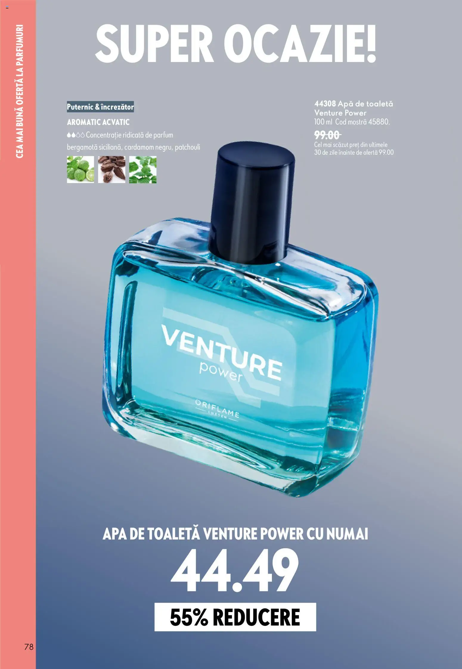 Noul catalog Oriflame – valabil de la 29.07.2026 | Pagină: 78 | Produse: Parfum, Apă de toaletă, Apă, Power