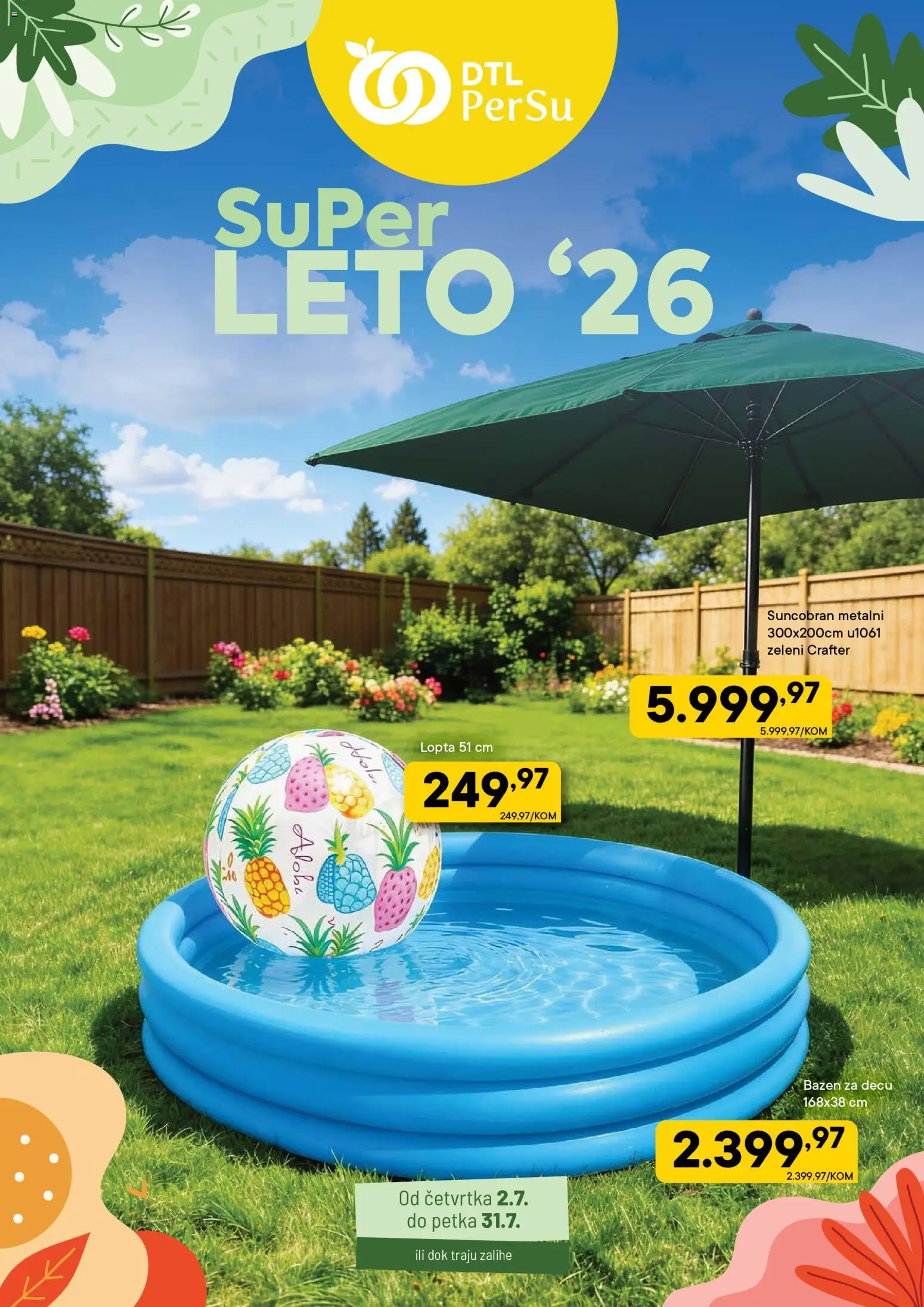 PerSu katalog - važi od 02.07.2026 | Strana: 1 | Proizvode: Lopta, Suncobran