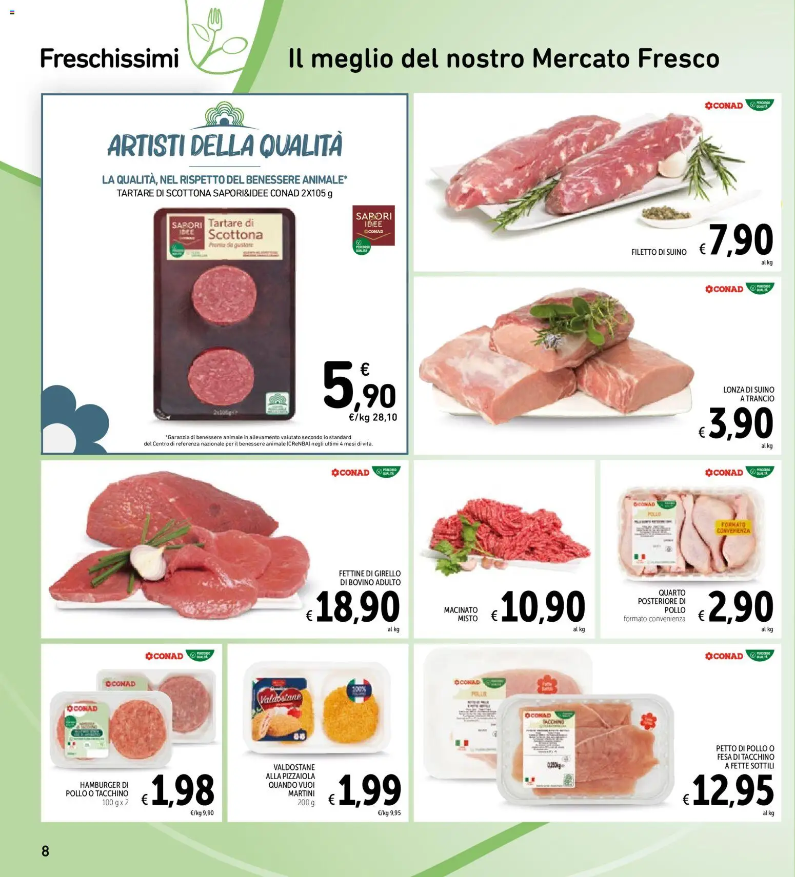 Volantino Spazio Conad del 30/06/2026 | Pagina: 8 | Prodotti: Bovino, Pollo, Hamburger, Macinato