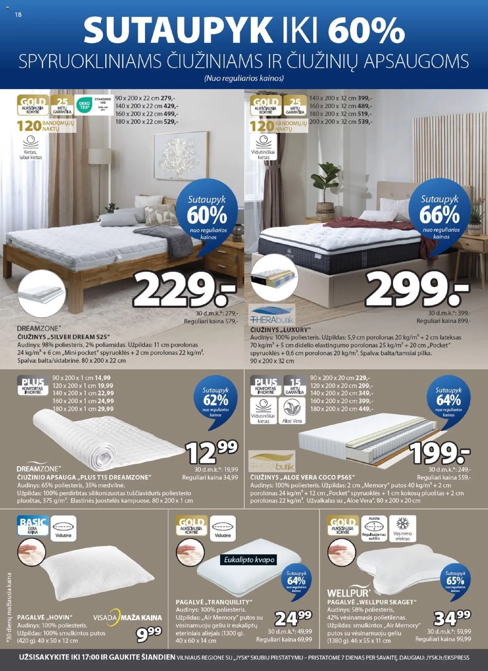 JYSK akcijos nuo 02.06.2026 | Puslapis: 18 | Prekių: Pagalvė, Čiužinys, Užvalkalas