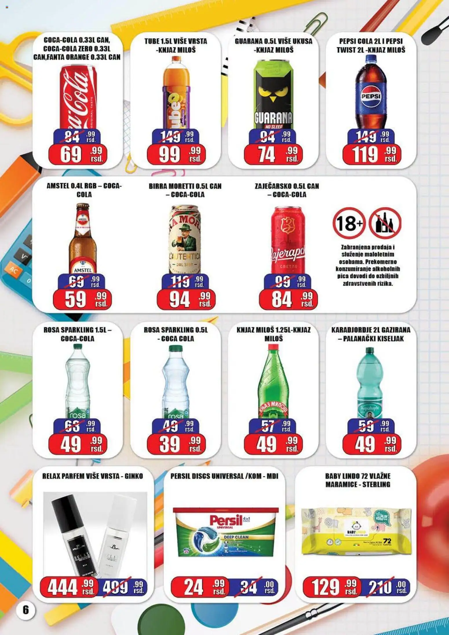Gala MARKET katalog - važi od 05.09.2026 | Strana: 6 | Proizvode: Birra Moretti, Guarana, Persil, Pepsi