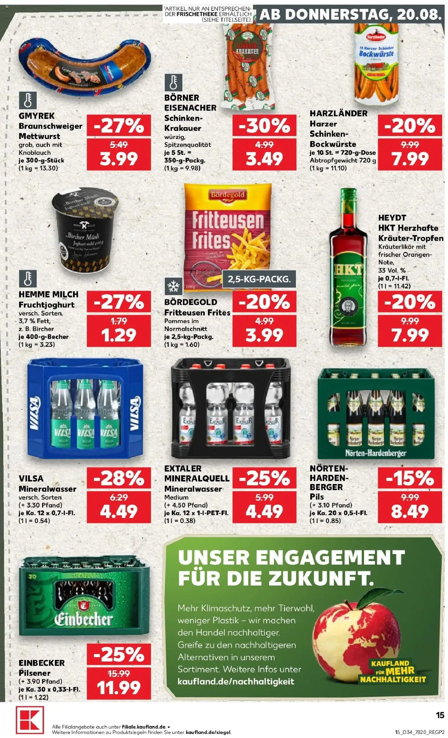 Prospekt Kaufland ab 20.08.2026 » Angebote Online zum Blättern | Seite: 15 | Produkte: Milch, Orangen, Knoblauch, Schinken