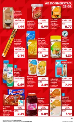 Hähnchen- oder Schweine-schnitzel, flüssig gewürzt, paniert, gebraten je 2 - 3 St. = 300-g-Packg. ab 28.05.2026 gültig | Seite: 27
