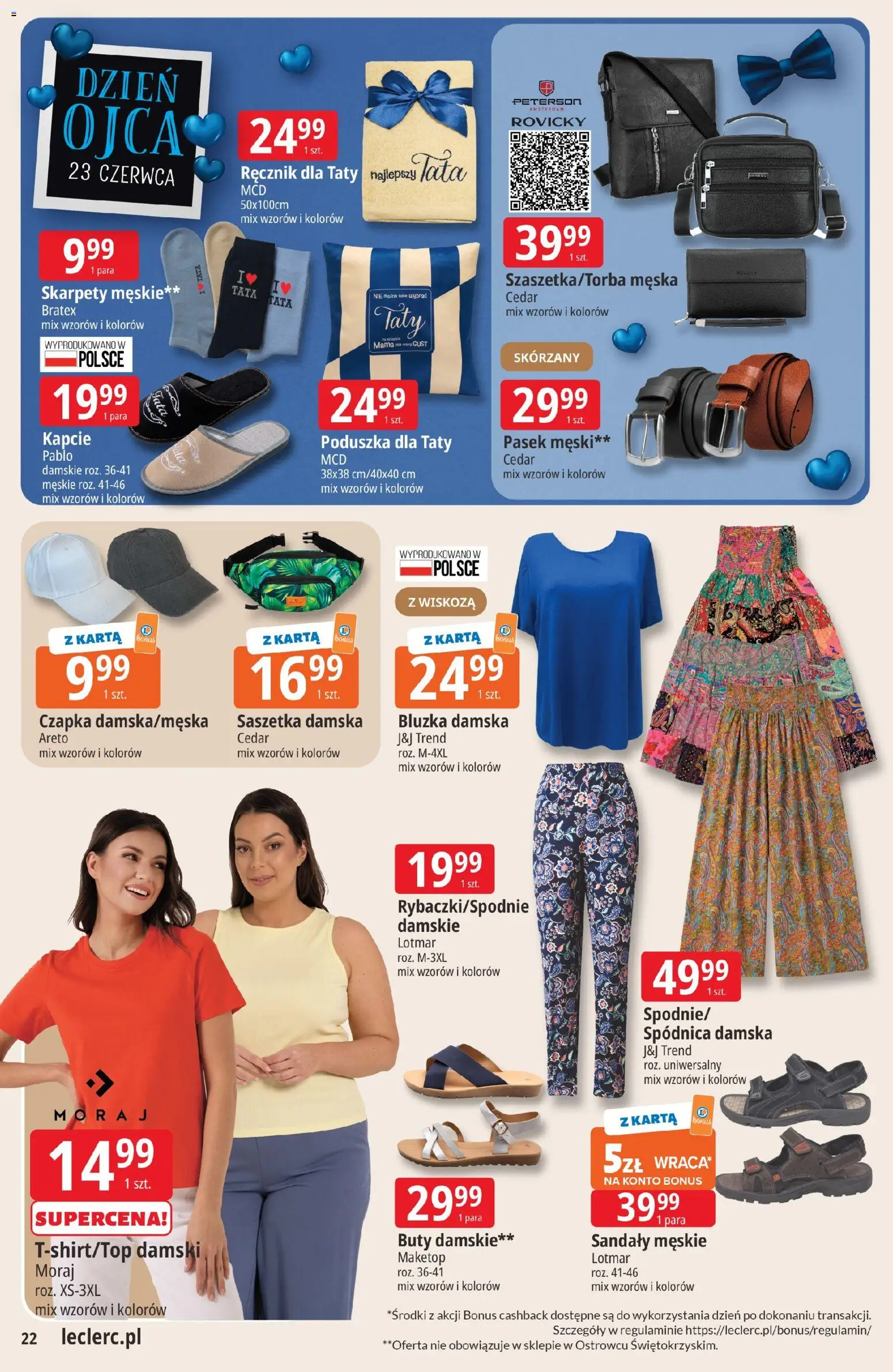 E.Leclerc gazetka - Zamość od 16.06.2026 | Strona: 22 | Produkty: Bluzka, Skarpety, Kapcie, Czapka