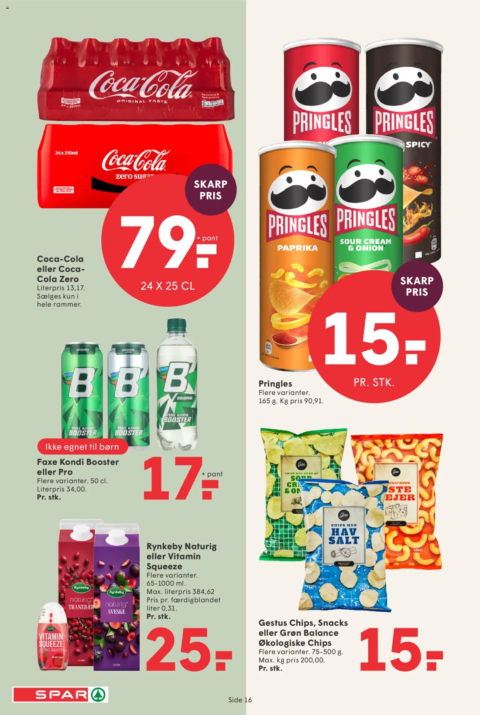 Spar tilbudsavis – gyldig fra 16/10/2026 | Side: 16 | Produkter: Coca Cola, Coca Cola Zero, Faxe Kondi, Cola