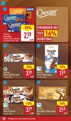 CHOCOEUR Choco & biscuit melk, 9 stuks, 300 g. - Voorbeeld van een folder van Aldi, geldig van 26-10-2026 | Pagina: 34