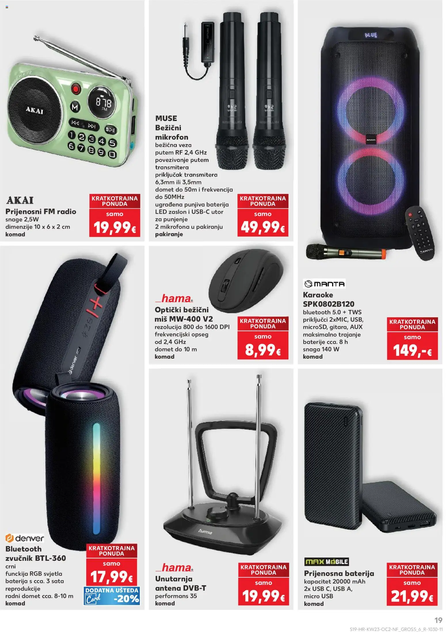 Kaufland katalog | vrijedi od 03.06.2026 | Stranica: 19 | Proizvodi: Baterija, Miš, Radio, Mikrofon