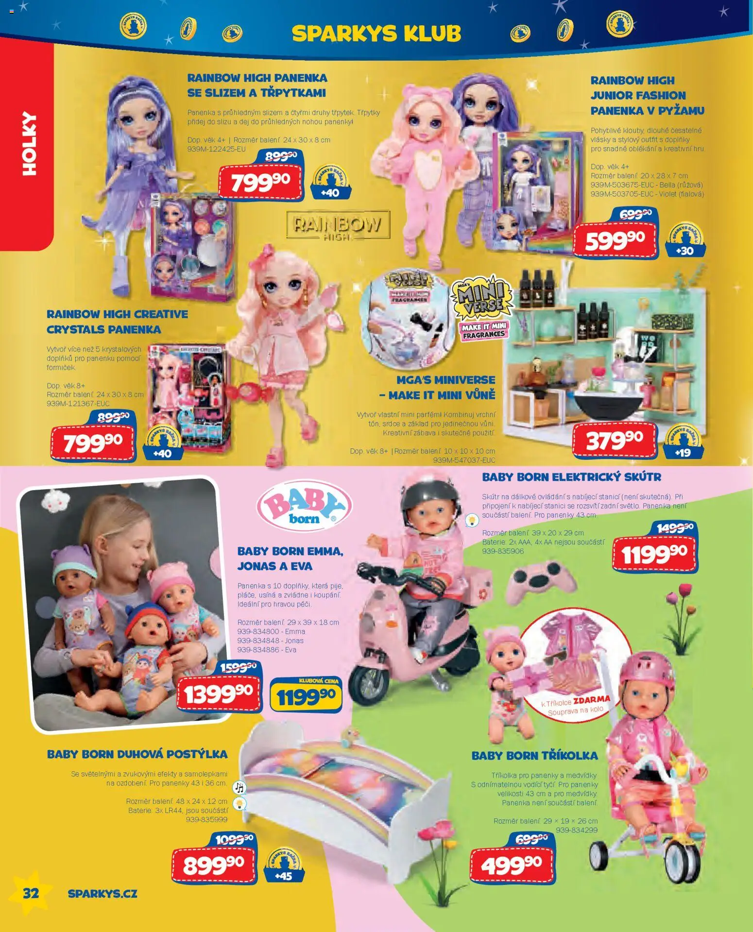 Sparkys katalog Léto 2026 od 01.05.2026 | Strana: 32 | Produkty: Panenka, Kolo, Tříkolka, Parfém