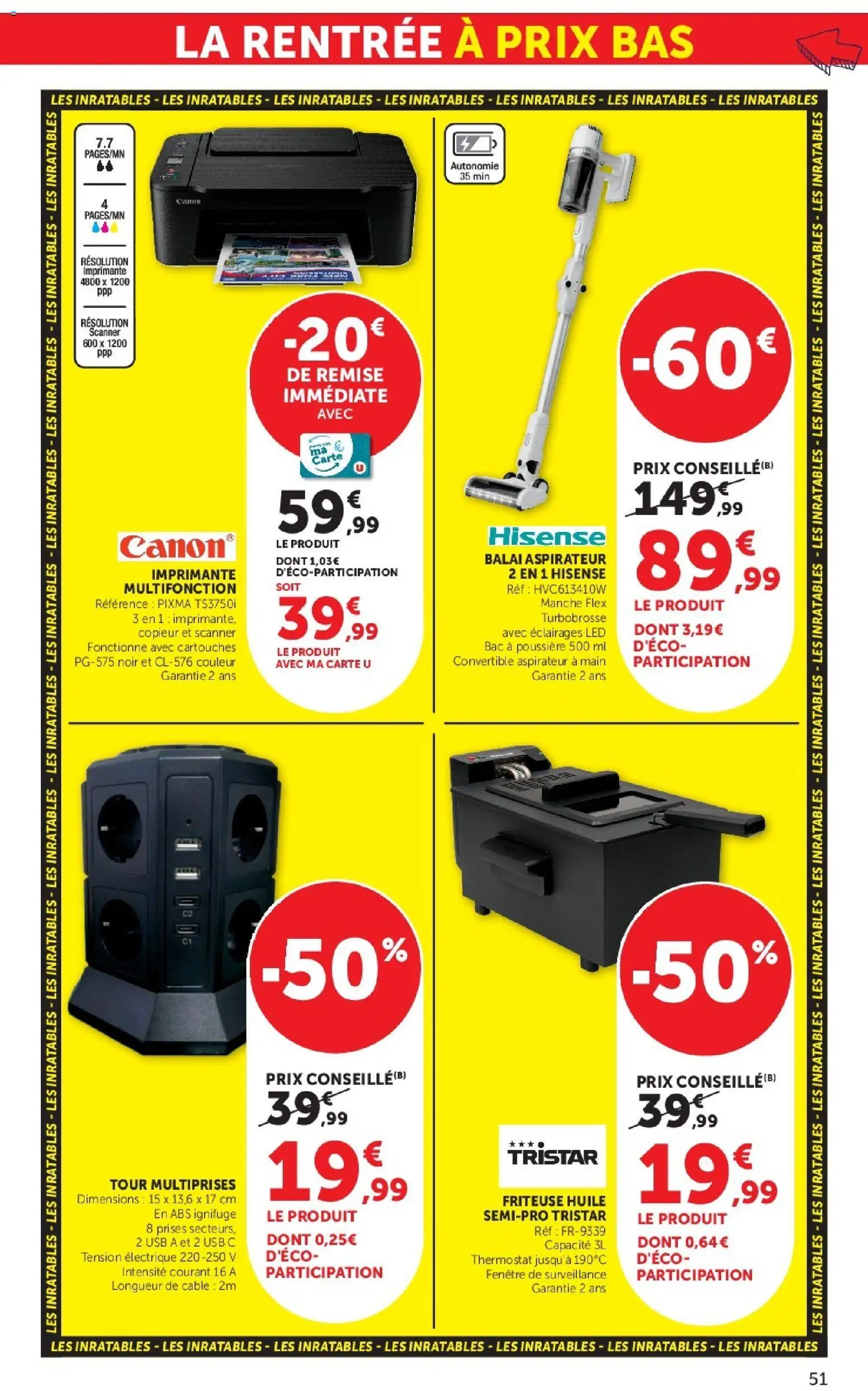 {H1} | Page: 51 | Produits: Câble, Aspirateur, Friteuse, Scanner