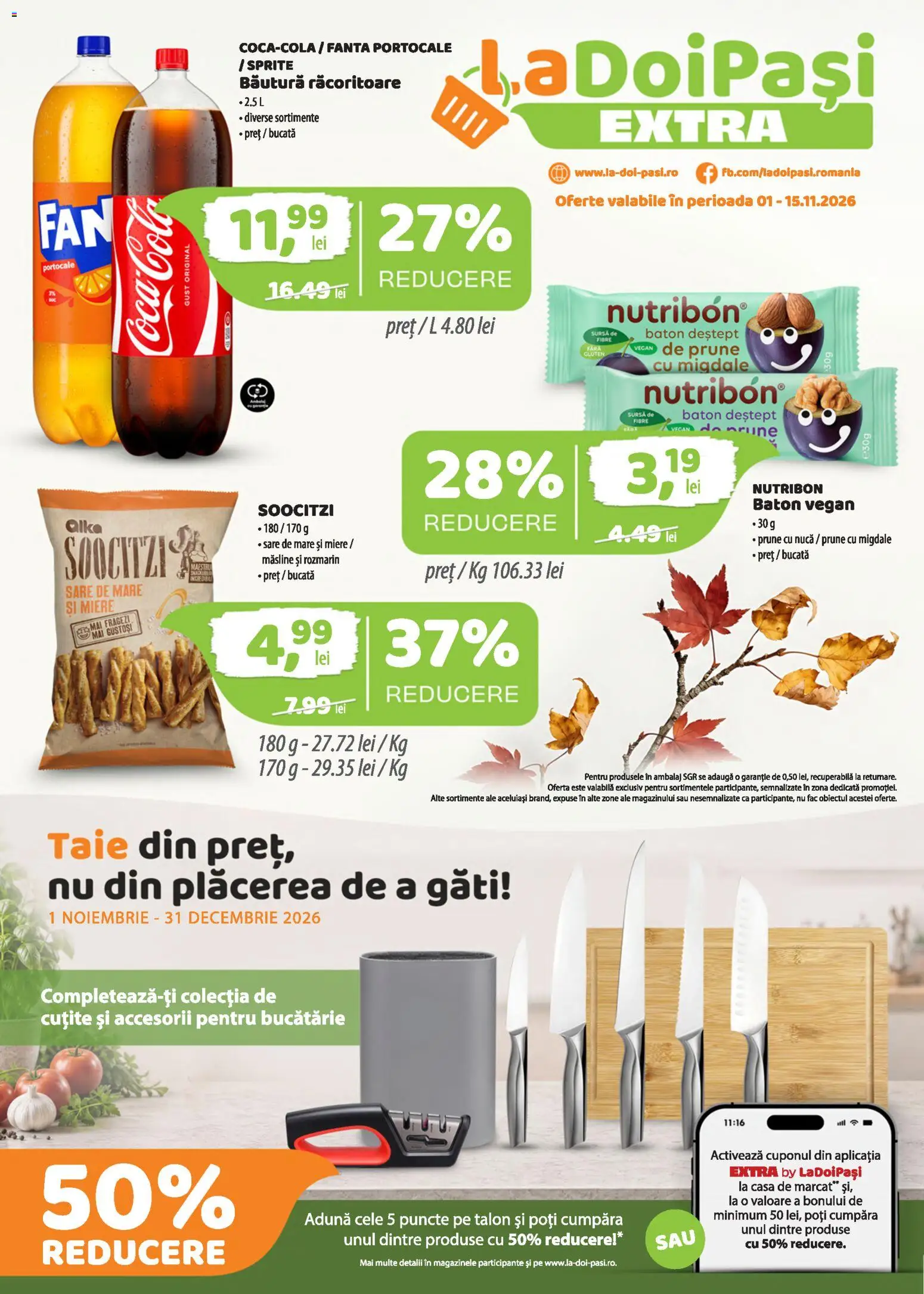 Noul catalog LaDoiPași – valabil de la 01.11.2026 | Pagină: 1 | Produse: Bautura racoritoare, Măsline, Migdale, Prune