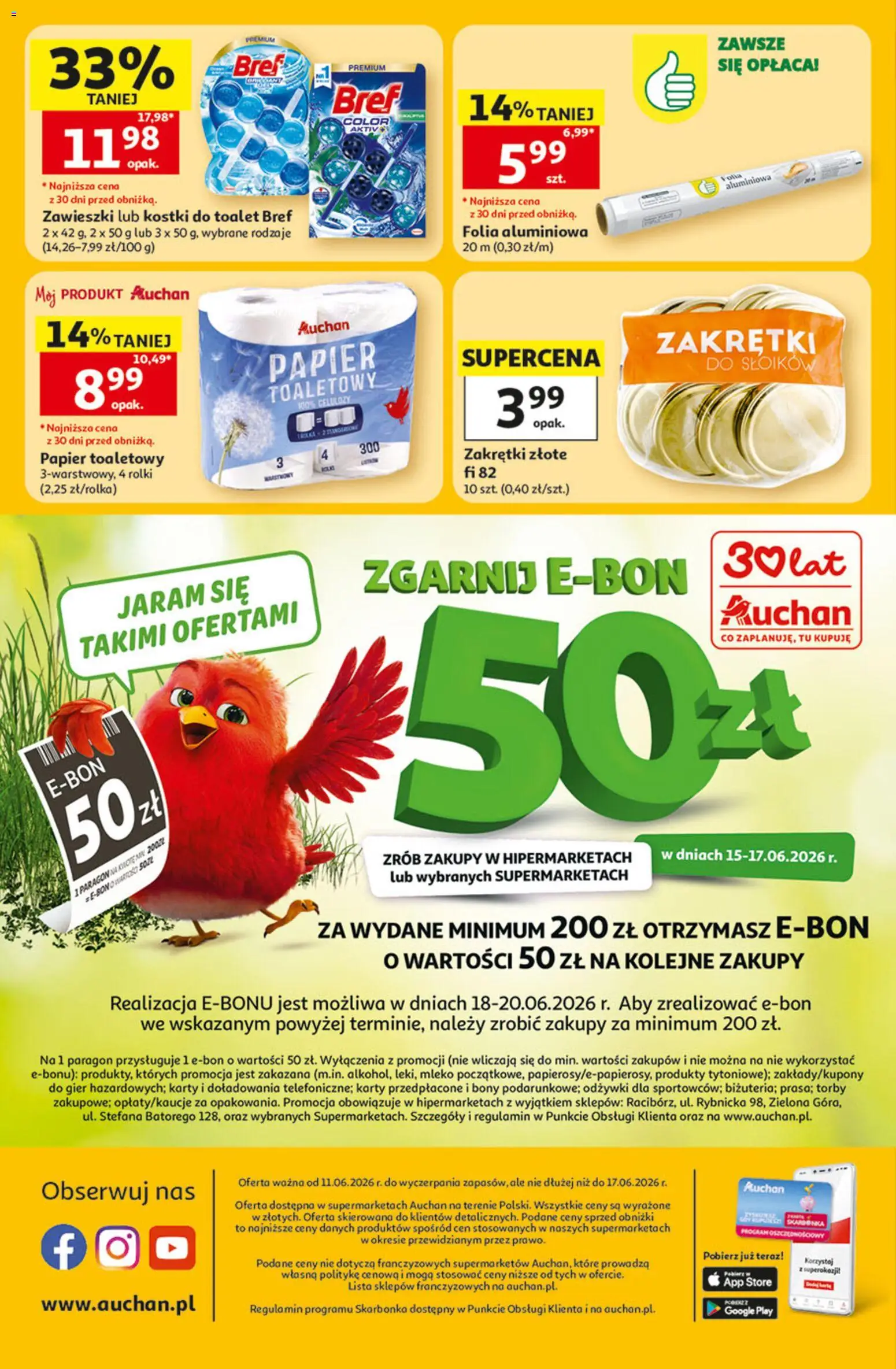 Auchan gazetka od 11.06.2026 | Strona: 8 | Produkty: Papier toaletowy, Rolki, Mleko