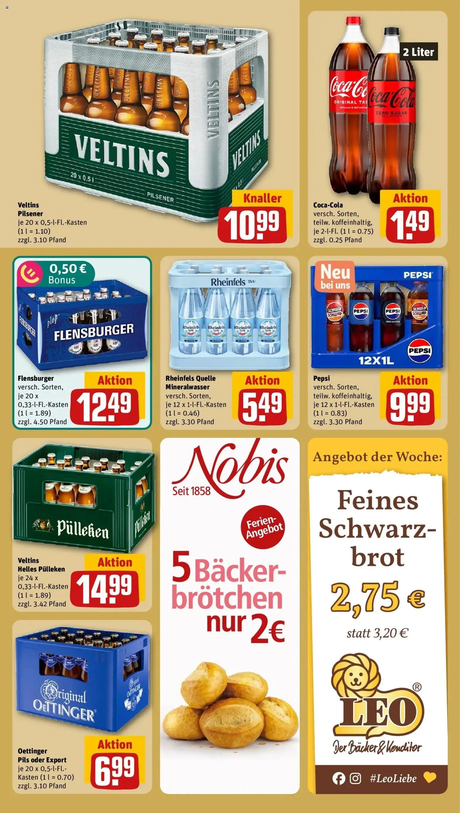 REWE Prospekt ab 10.08.2026 zum Blättern » Angebote | Seite: 18 | Produkte: Helles pulleken, Coca cola, Mineralwasser, Pepsi