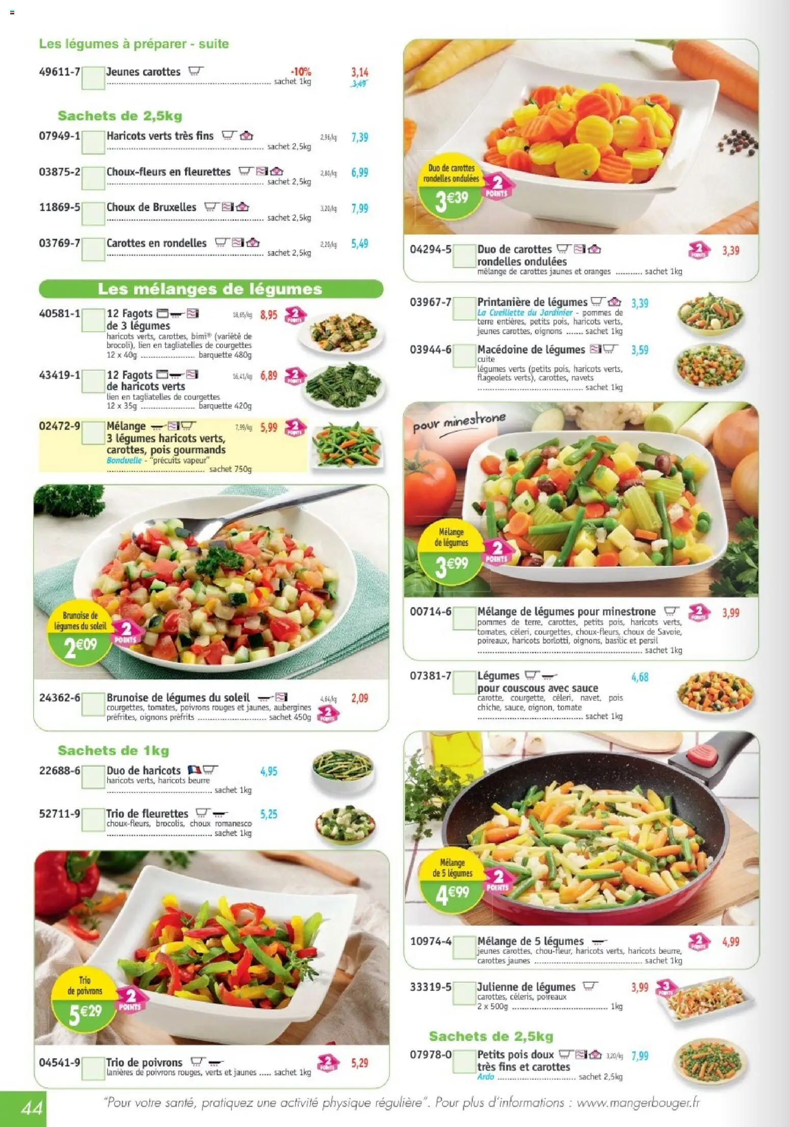 {H1} | Page: 44 | Produits: Poivrons, Carottes en rondelles, Couscous, Oignons